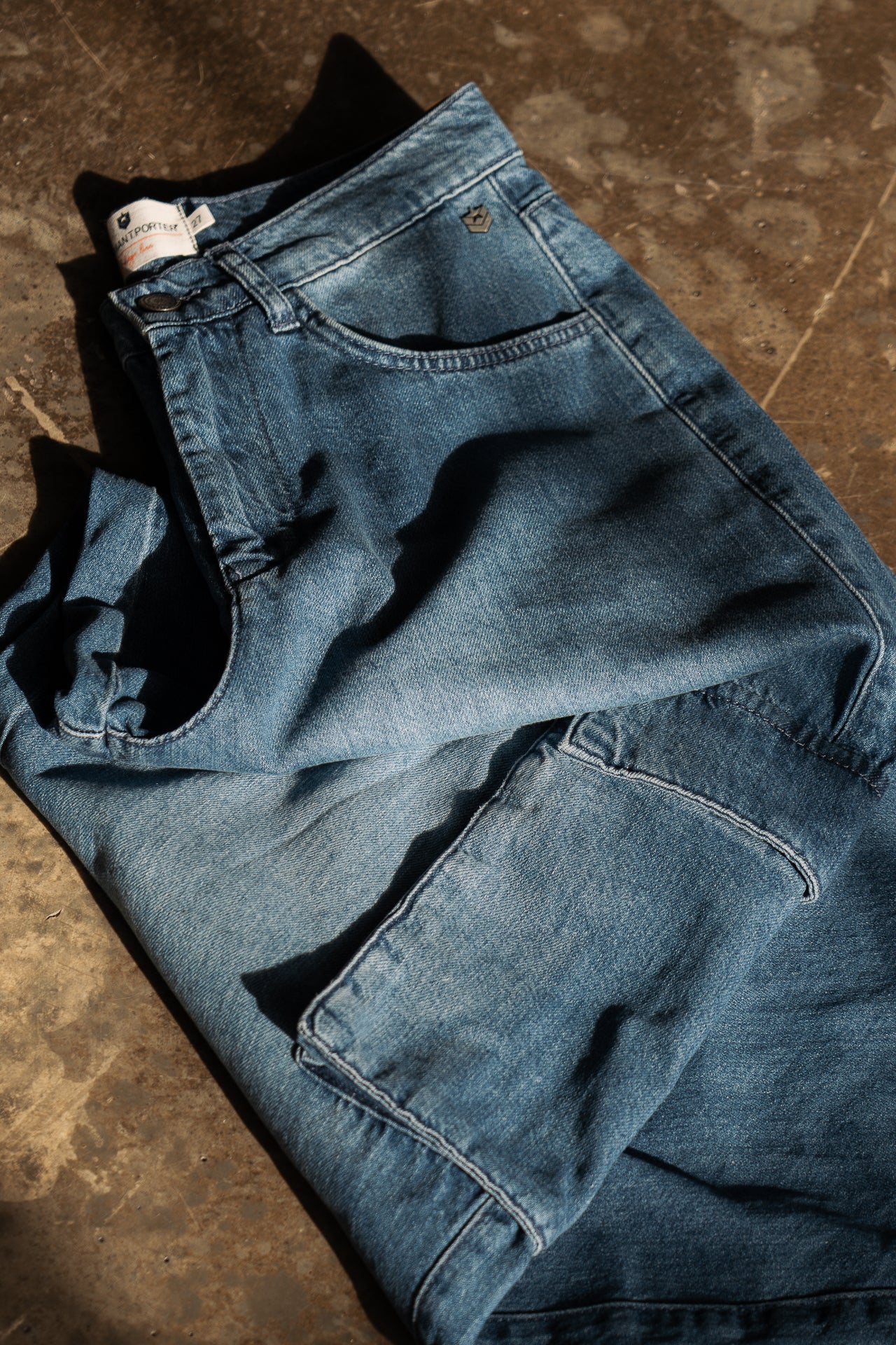 Large cargo jeans Woman Bono medium blue | Freeman T. Porter