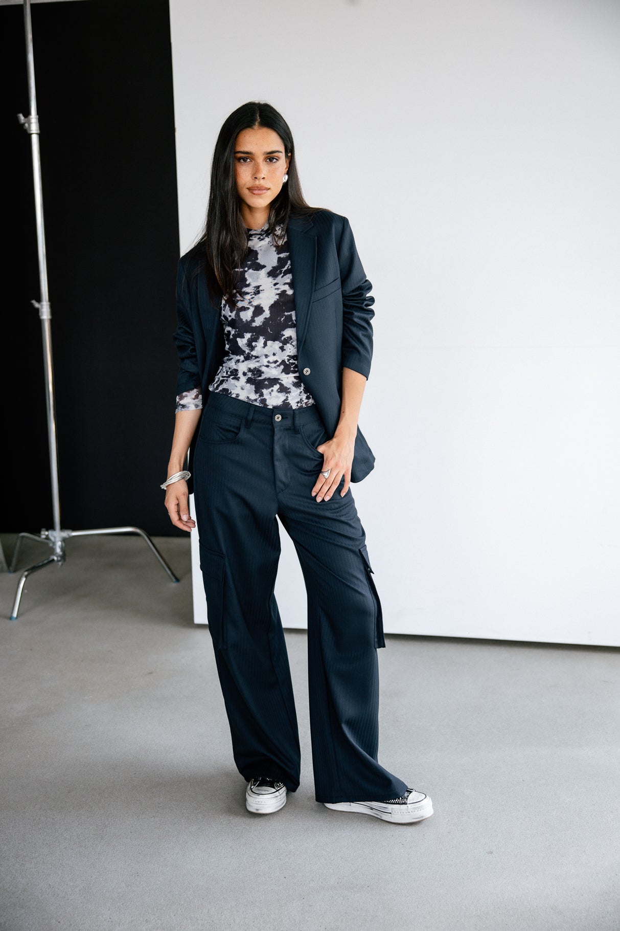 Wide-leg cargo pants Woman Bono Crown navy | Freeman T. Porter