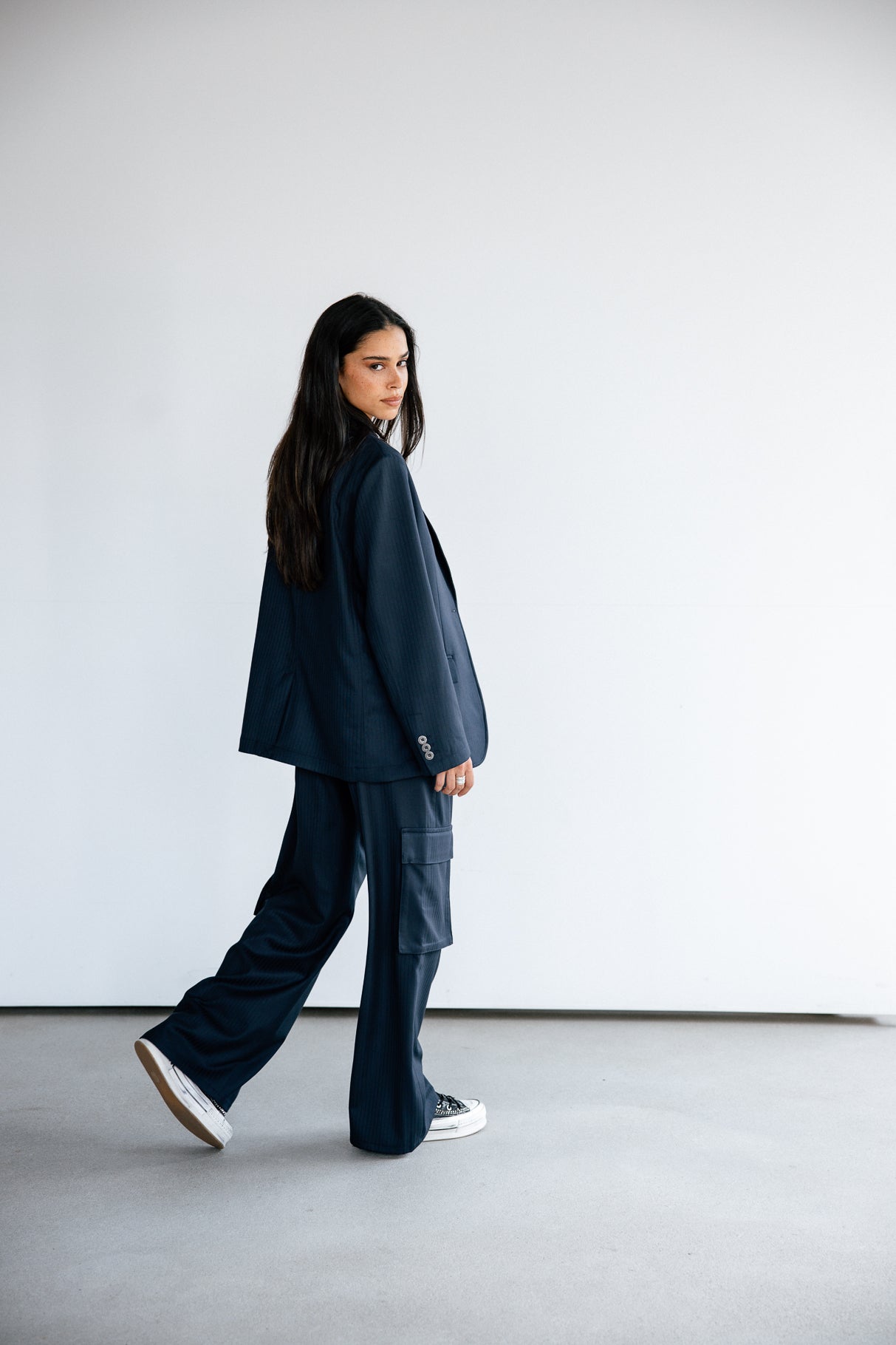 Wide-leg cargo pants Woman Bono Crown navy | Freeman T. Porter