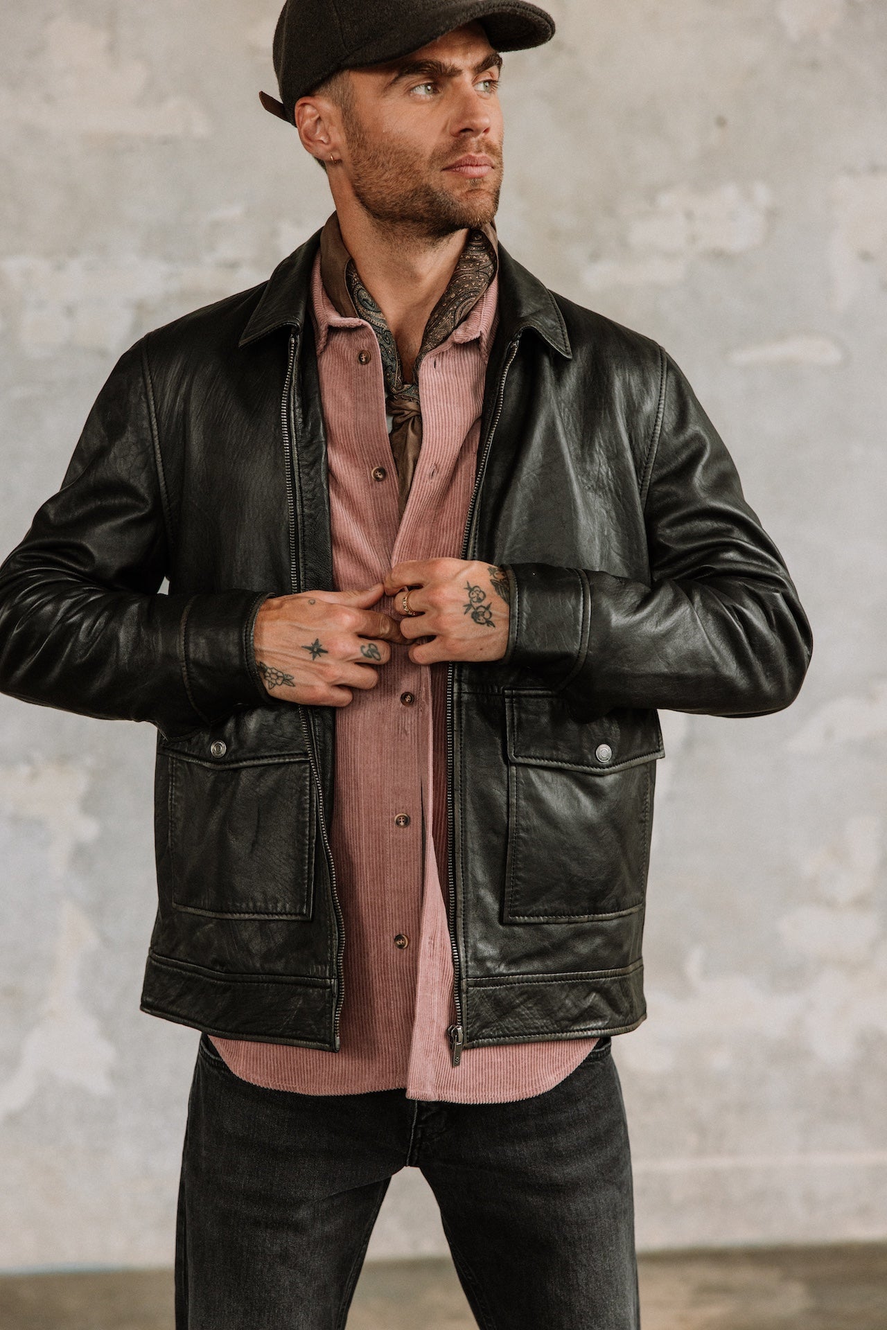 Blouson en cuir Homme Spencer Sheep Vintage brown | Freeman T. Porter