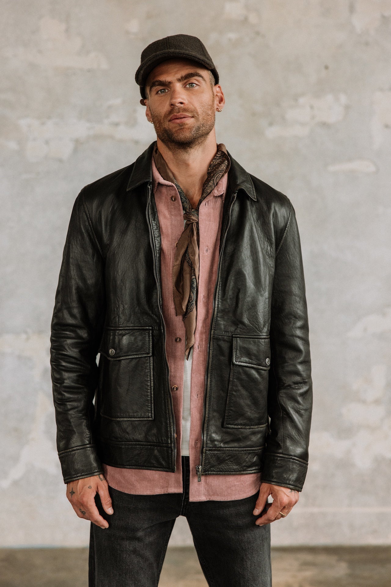 Chaqueta de cuero Hombres Spencer Sheep Vintage brown | Freeman T. Porter