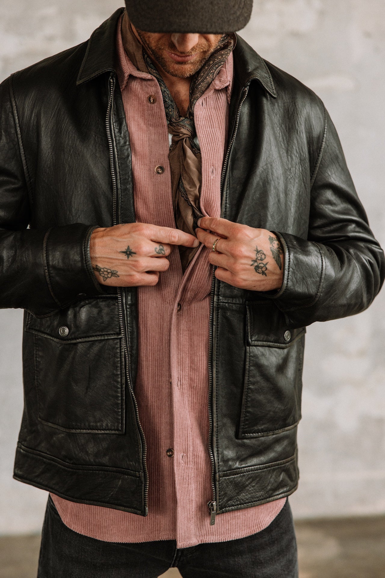 Blouson en cuir Homme Spencer Sheep Vintage brown | Freeman T. Porter