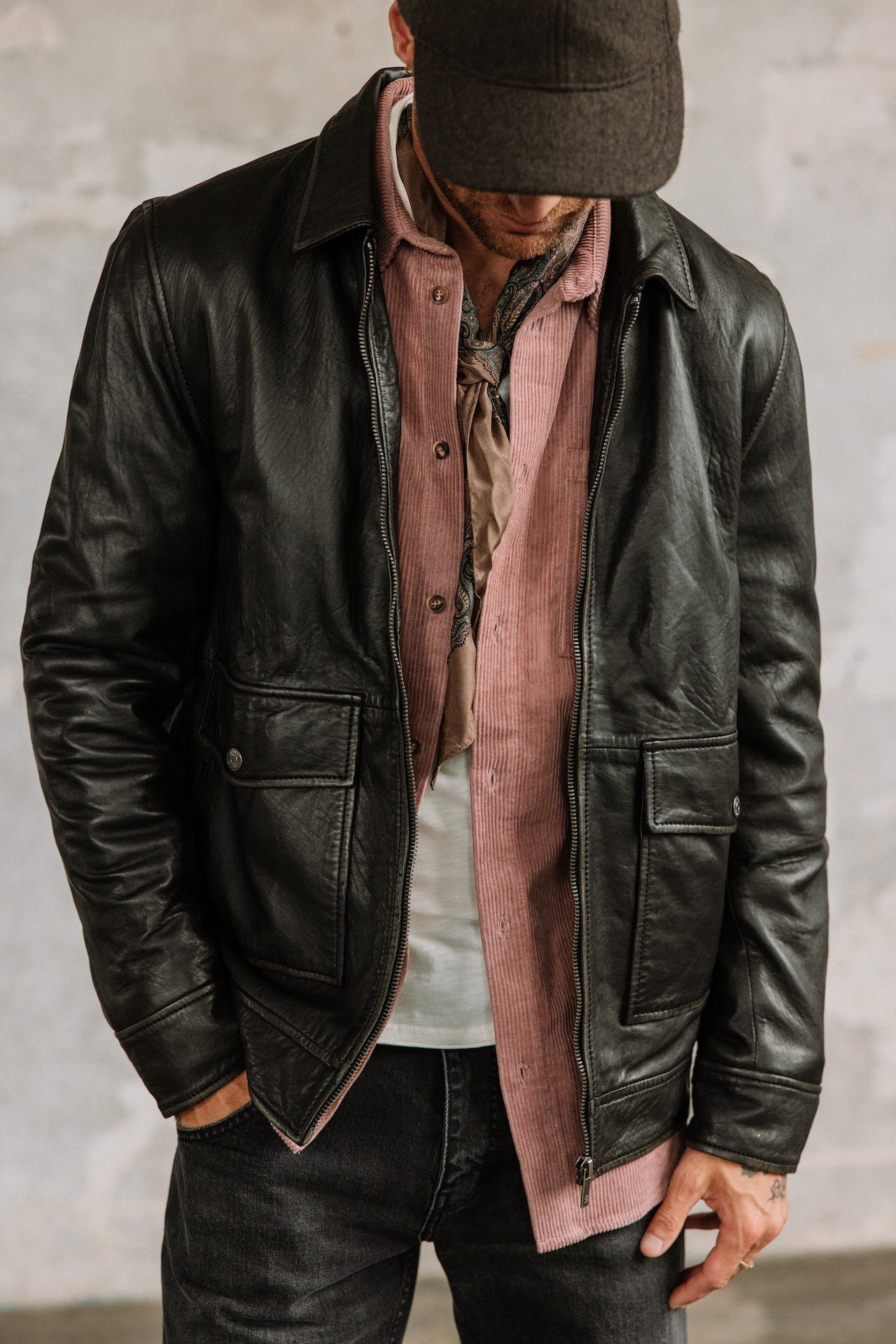 Chaqueta de cuero Hombres Spencer Sheep Vintage brown | Freeman T. Porter