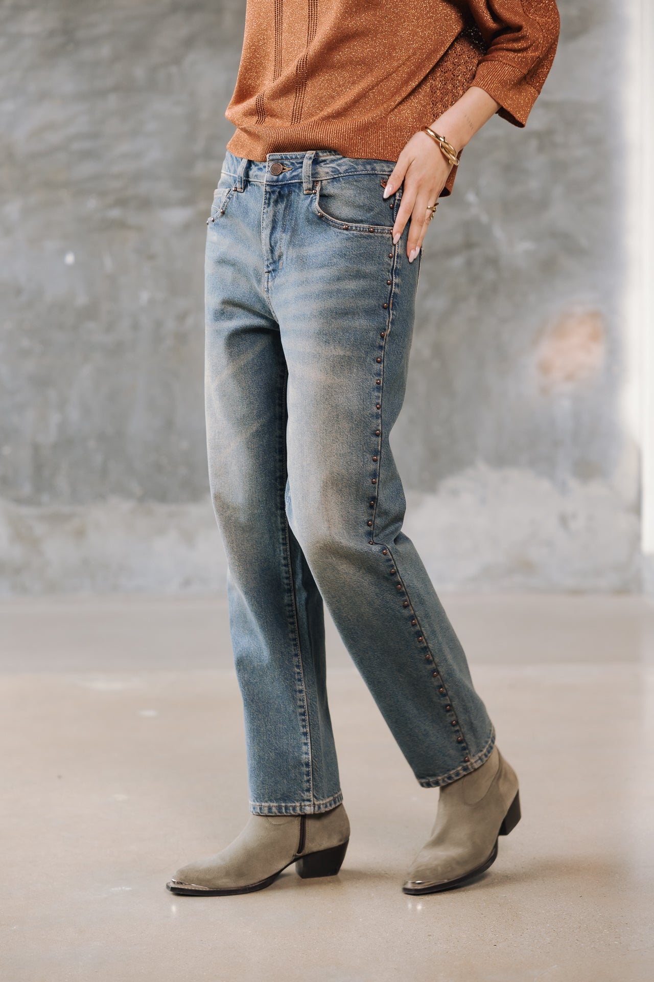 Straight cropped jeans Woman Scarlett Denim muster | Freeman T. Porter