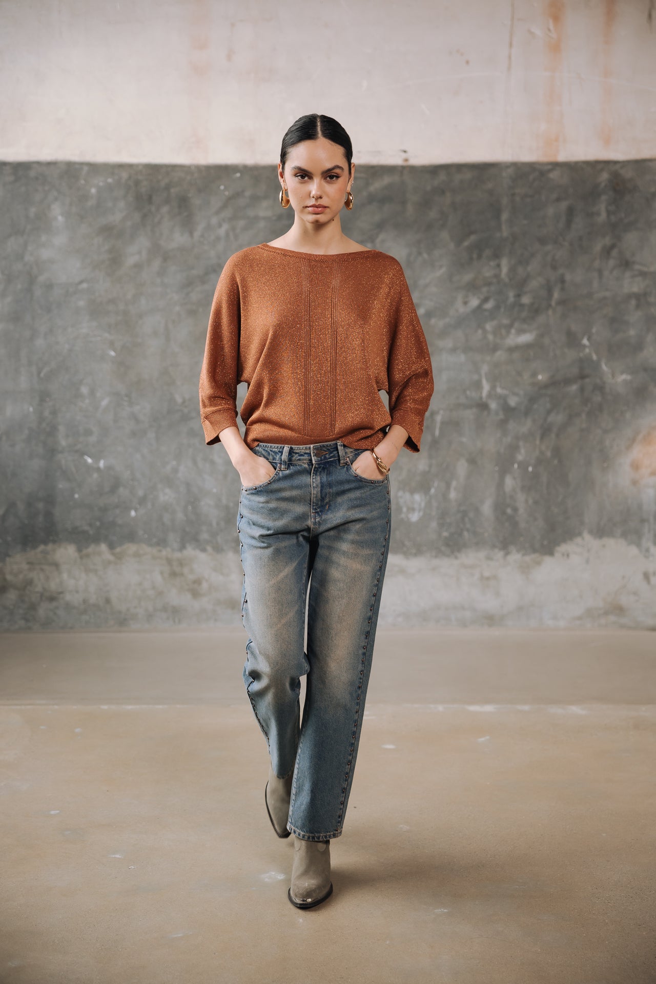 Straight cropped jeans Woman Scarlett Denim muster | Freeman T. Porter