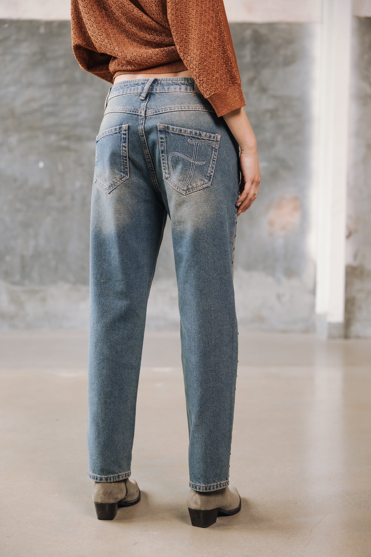 Gerade geschnittene Jeans Frau Scarlett Denim muster | Freeman T. Porter