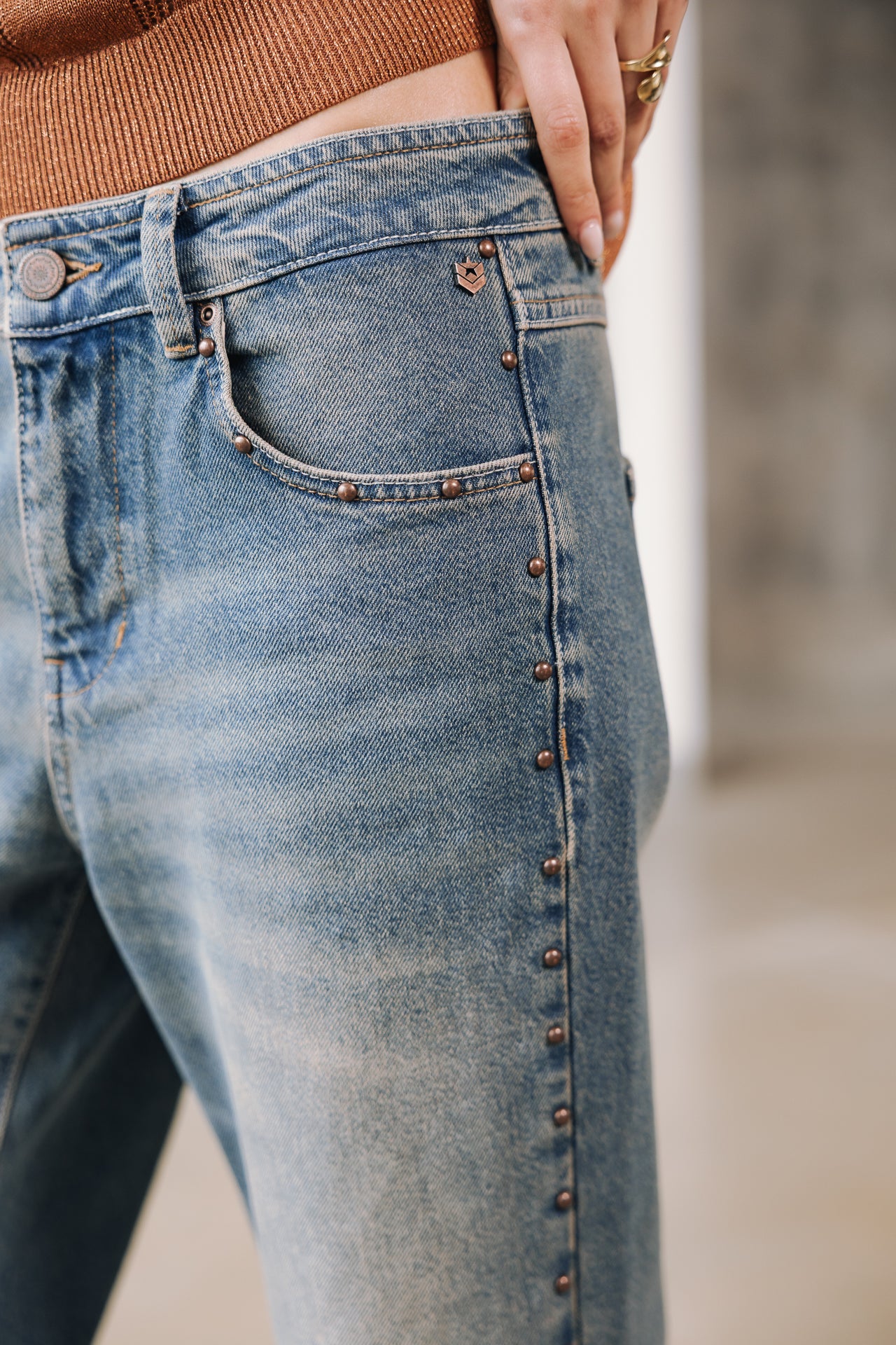 Gerade geschnittene Jeans Frau Scarlett Denim muster | Freeman T. Porter