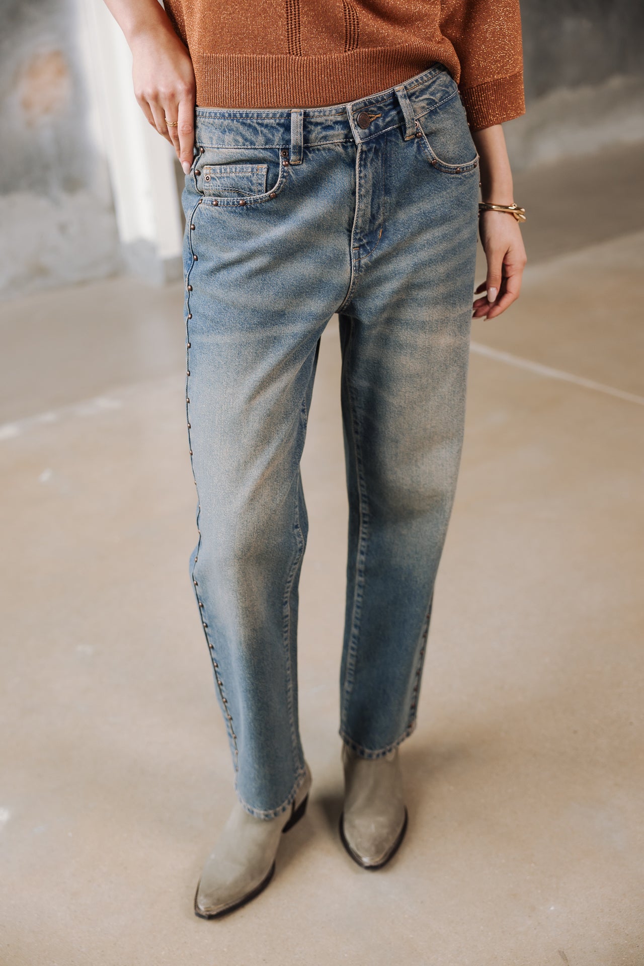 Gerade geschnittene Jeans Frau Scarlett Denim muster | Freeman T. Porter