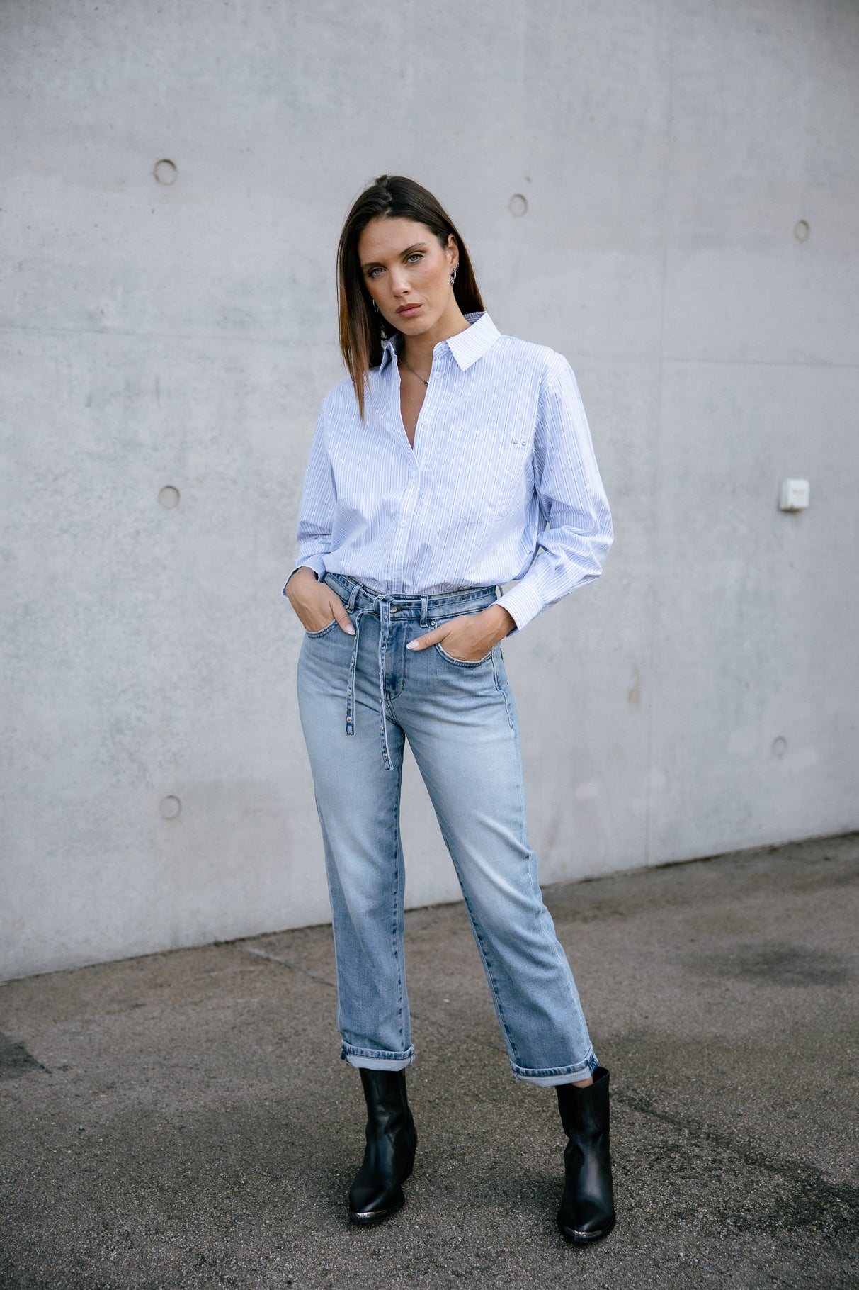 Jeans 7/8 taille haute Femme Scarlett seoul | Freeman T. Porter