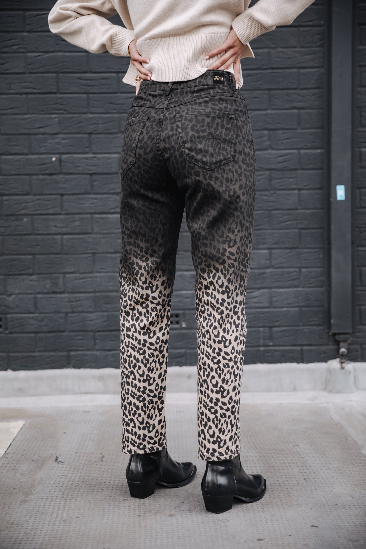 Jeans 7/8 taille haute Frau Scarlett Dark Leo original | Freeman T. Porter