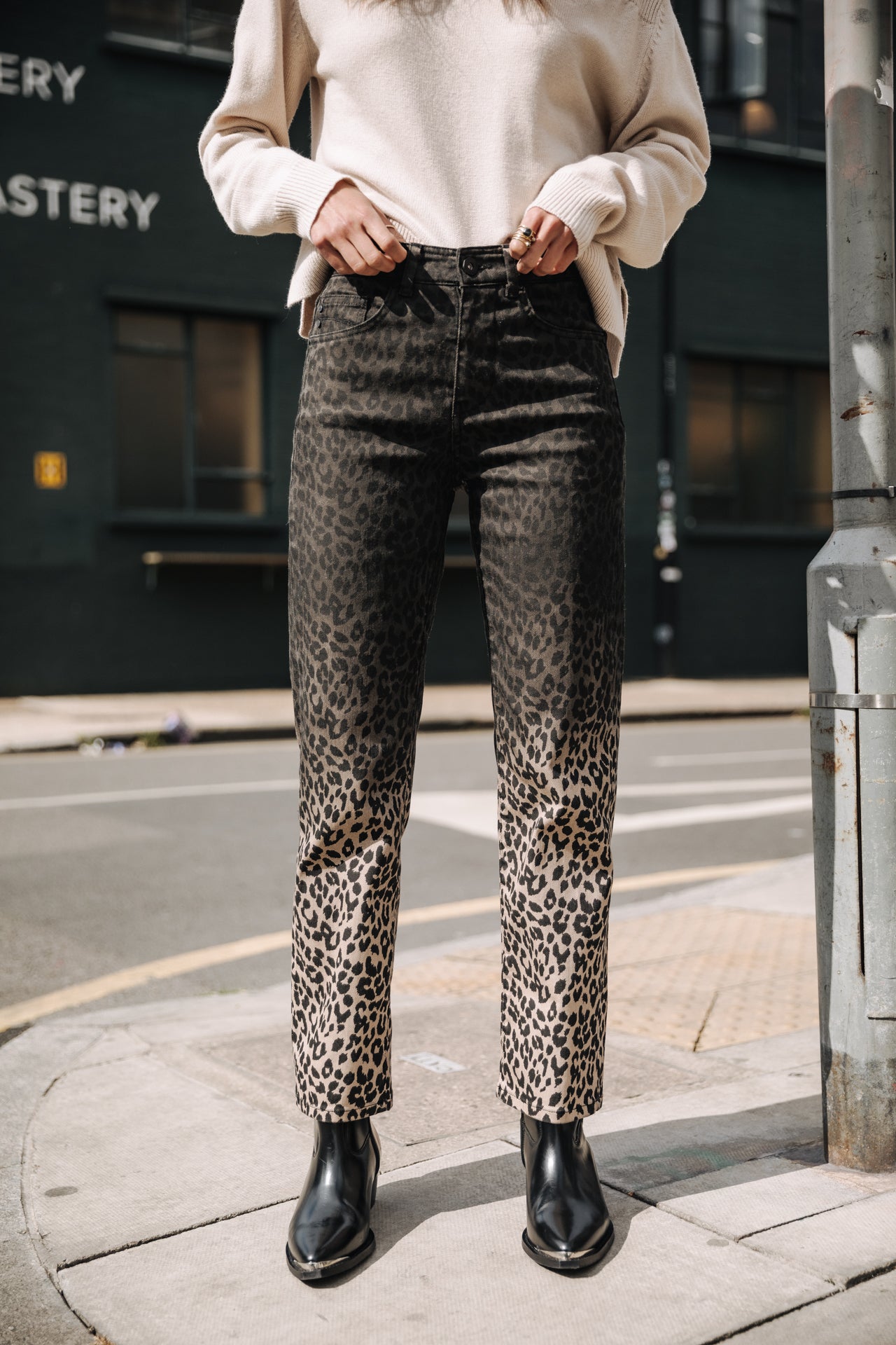 Jeans 7/8 taille haute Frau Scarlett Dark Leo original | Freeman T. Porter