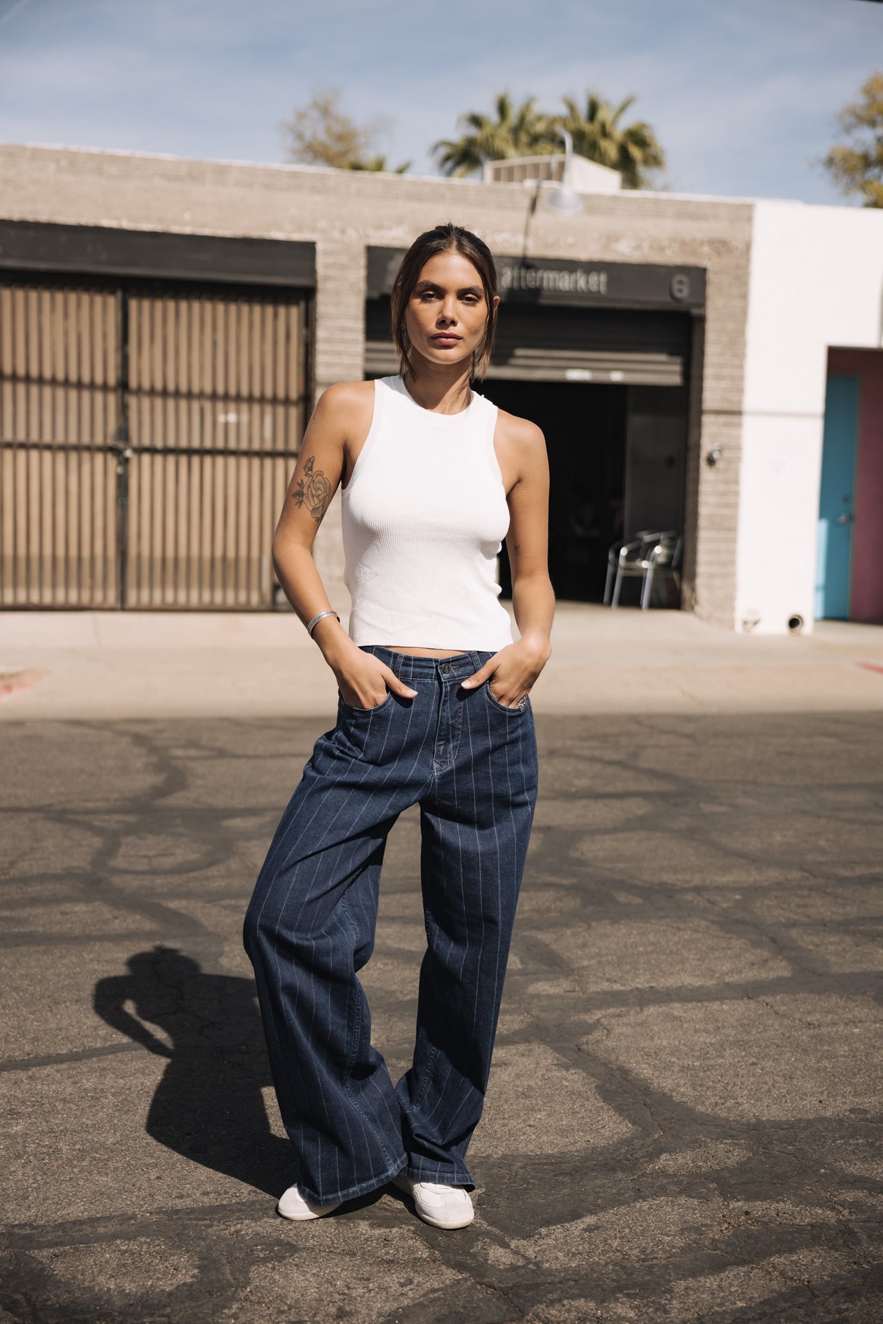 Jeans large Femme Jane piazalli blue | Freeman T. Porter