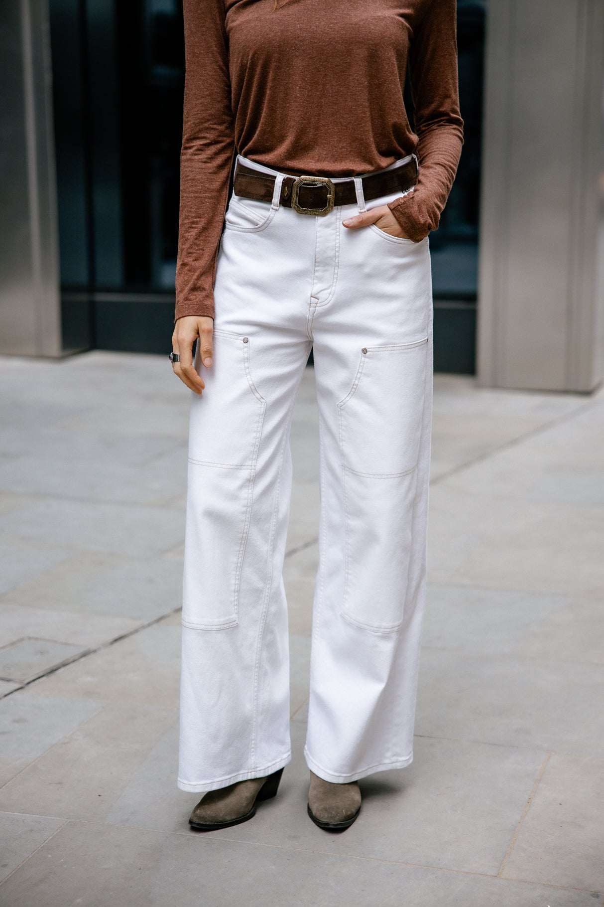 Wide-leg pants Woman Jane Andalousia off white | Freeman T. Porter