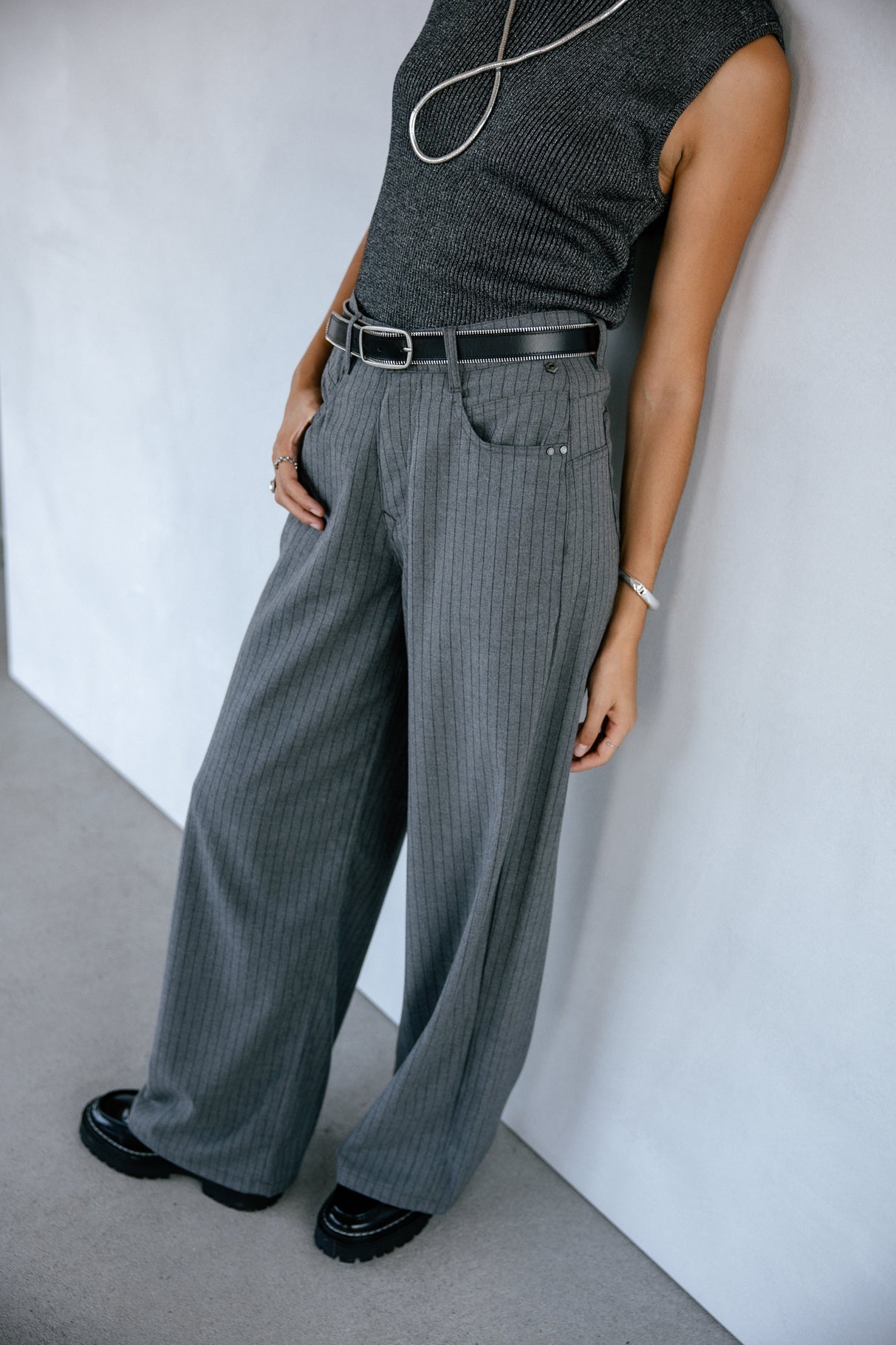 Pantalon large Femme Jane Buren Grey moon rock | Freeman T. Porter