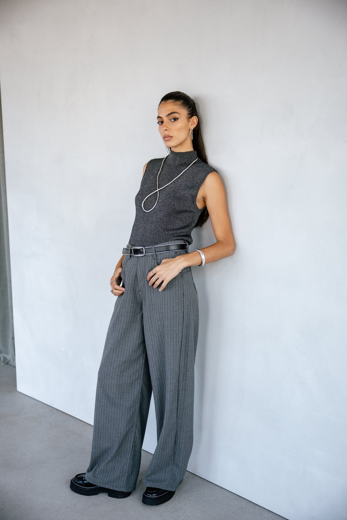 Pantalon large Frau Jane Buren Grey moon rock | Freeman T. Porter
