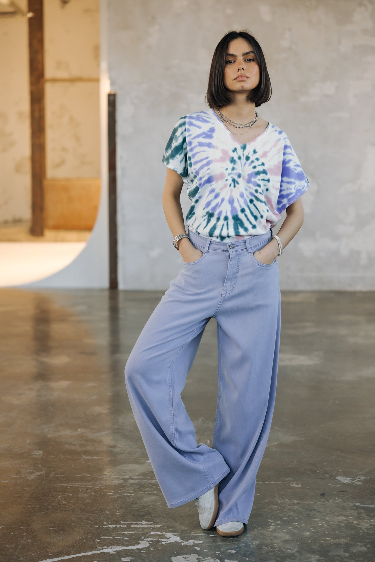 Weite Hose Frau Jane Lynx sweet lavender | Freeman T. Porter