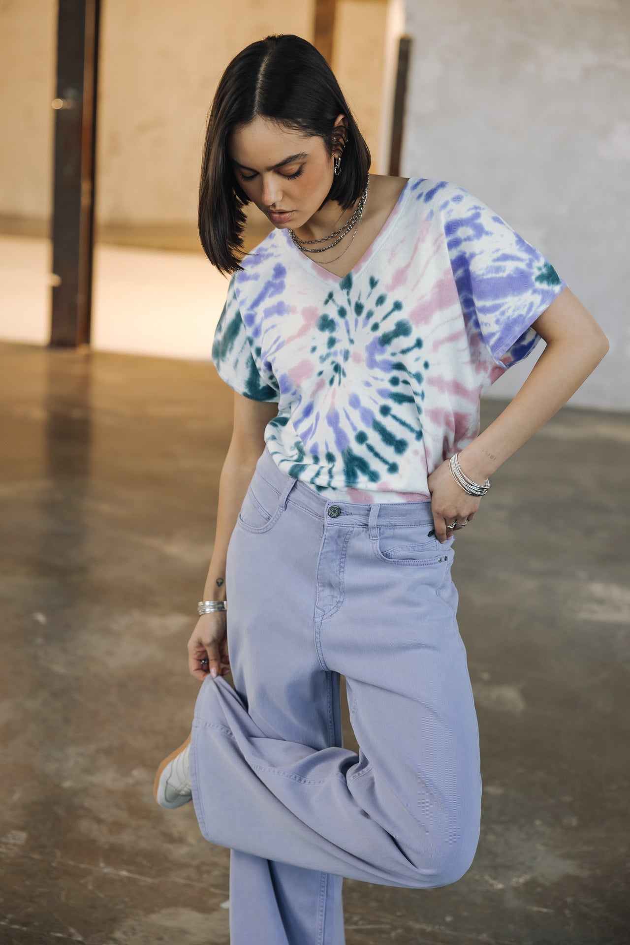 Wide-leg pants Woman Jane Lynx sweet lavender | Freeman T. Porter