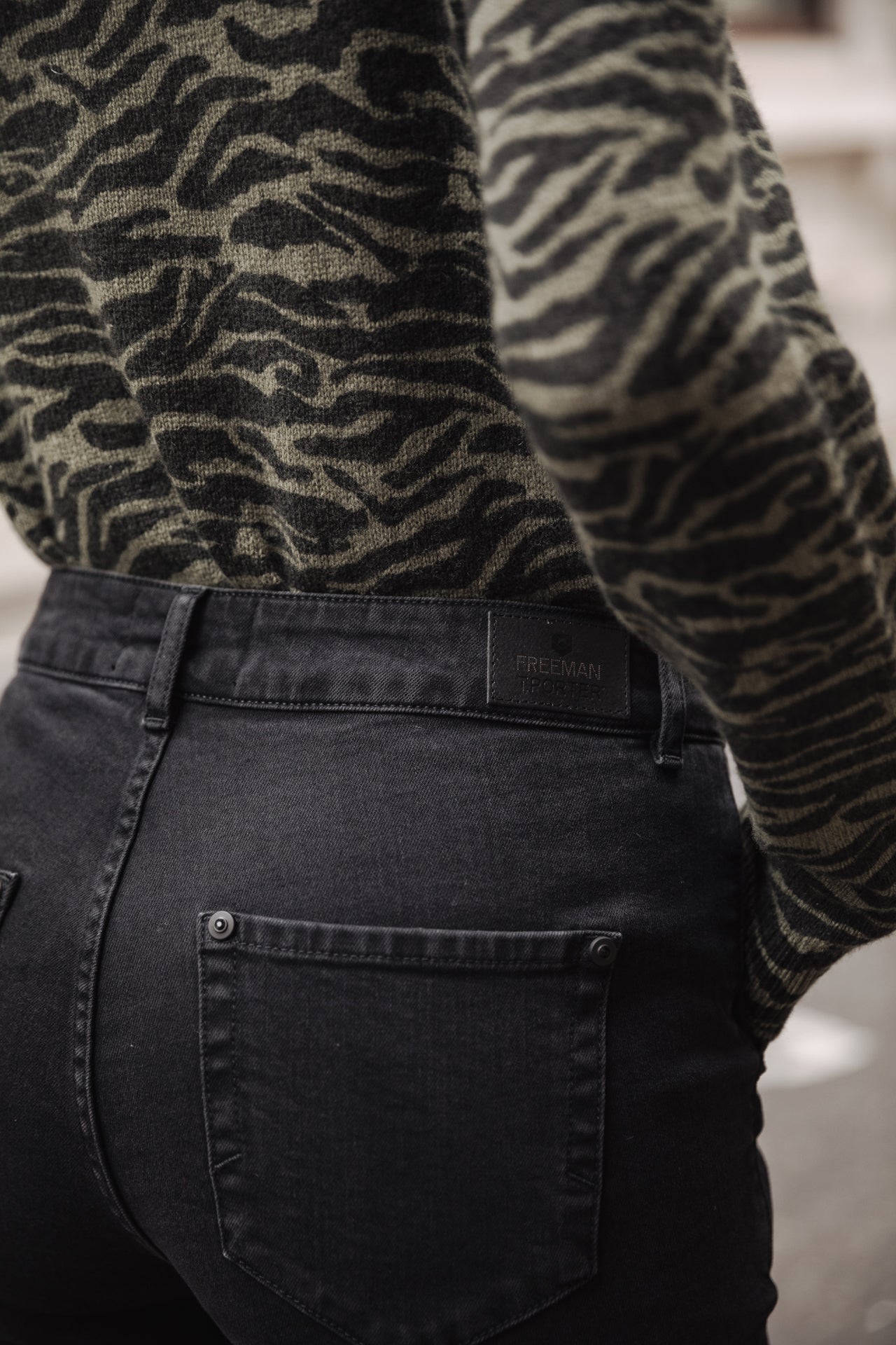 Jeans super slim cargo Femme Aria bologna | Freeman T. Porter