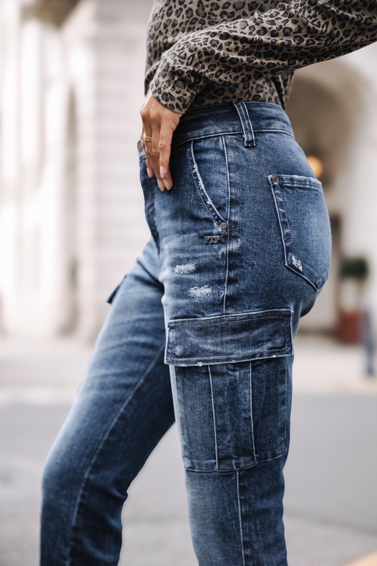 Jeans super slim cargo Femme Aria solva | Freeman T. Porter