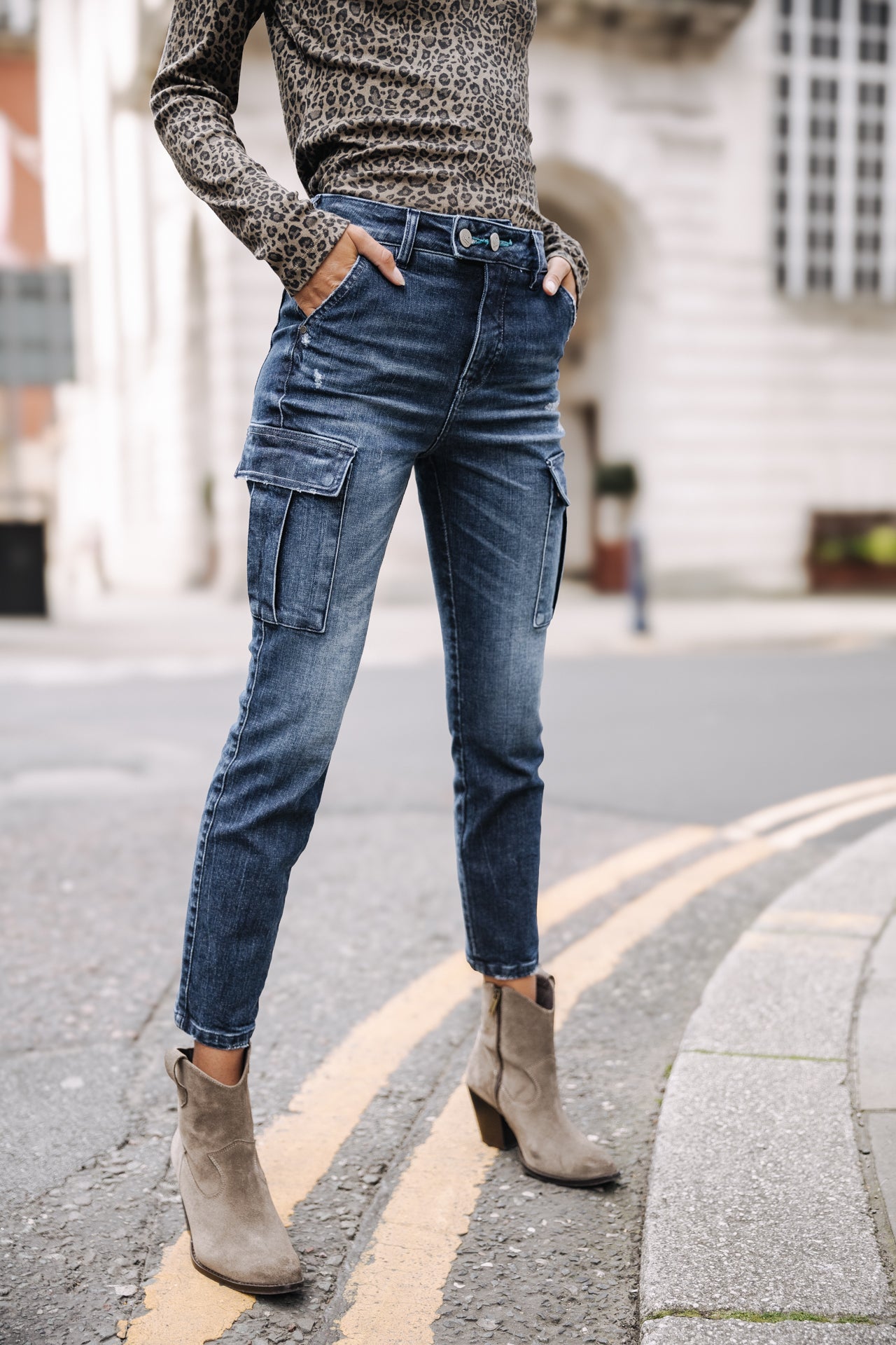 Jeans super slim cargo Femme Aria solva | Freeman T. Porter