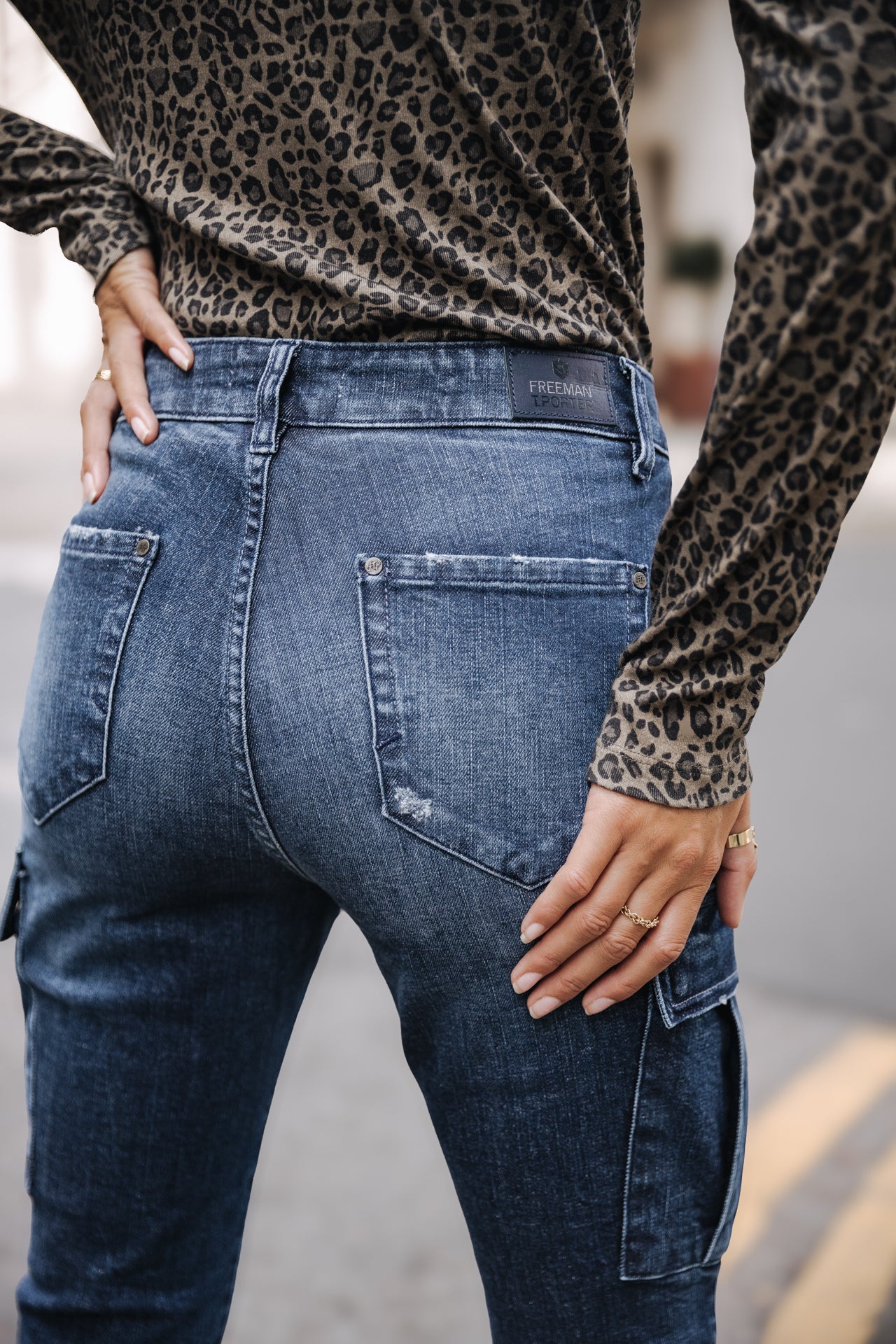 Jeans super slim cargo Femme Aria solva | Freeman T. Porter