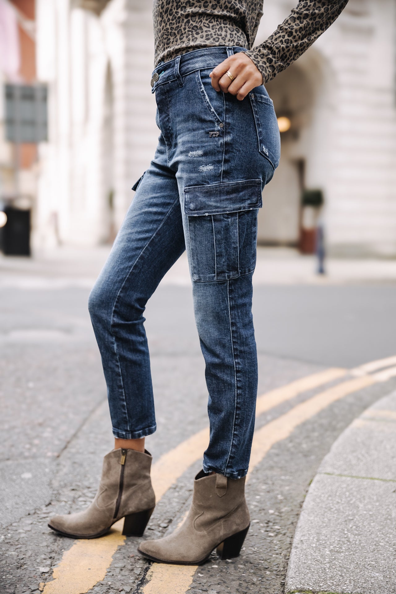 Jeans super slim cargo Femme Aria solva | Freeman T. Porter