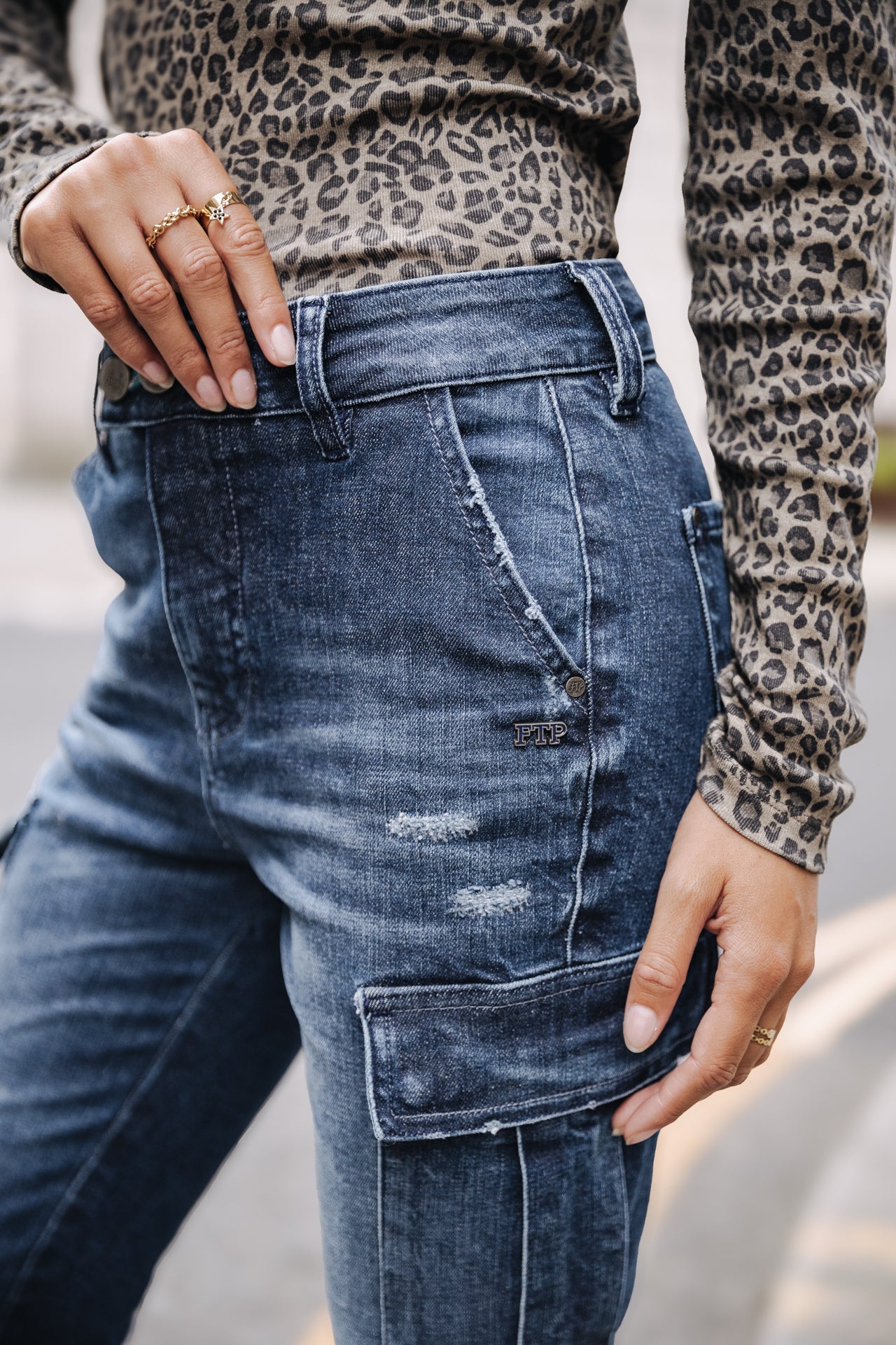Jeans super slim cargo Femme Aria solva | Freeman T. Porter
