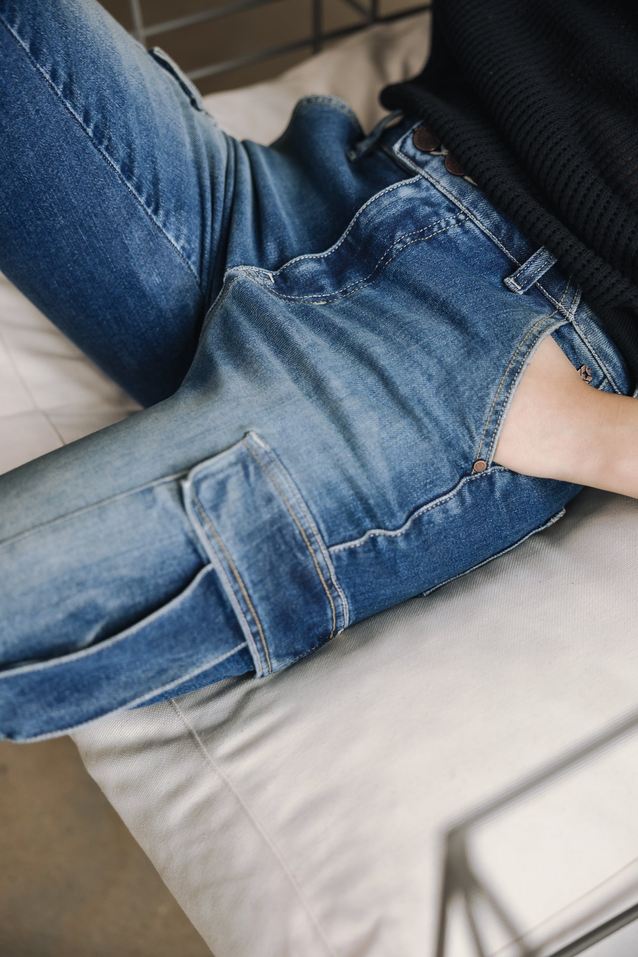 Super Slim Cargo Jeans Frau Aria sicilian | Freeman T. Porter