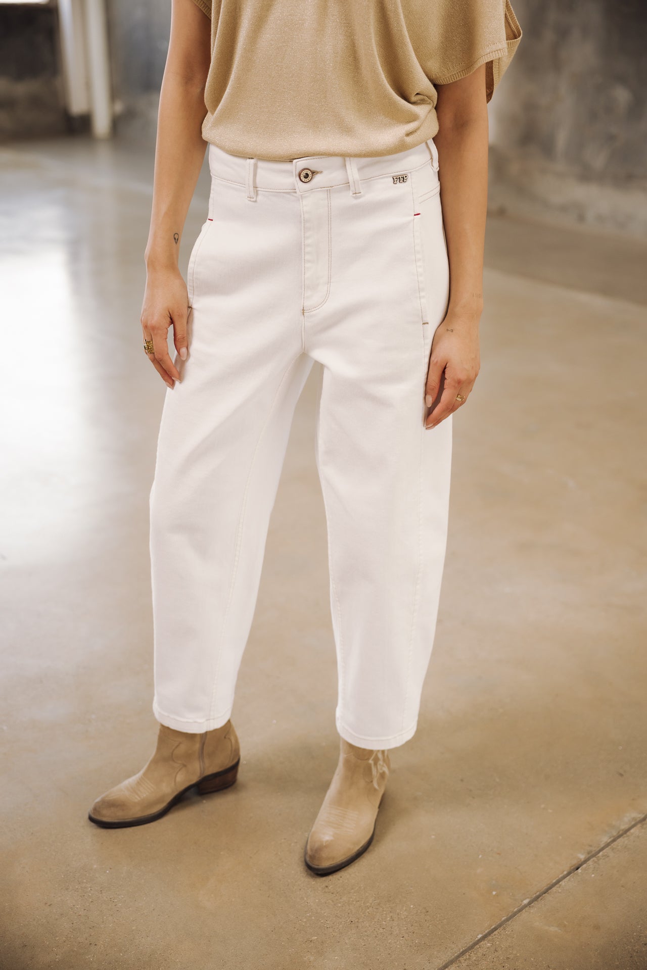 Ballon-Hose cropped Frau Rosalia Andalouisa off white | Freeman T. Porter