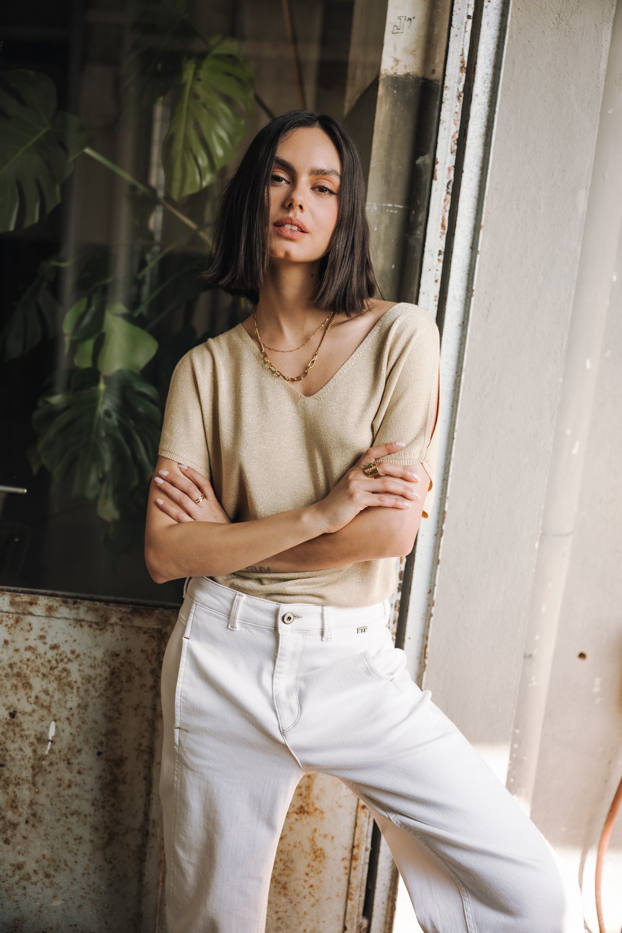 Cropped balloon pants Woman Rosalia Andalouisa off white | Freeman T. Porter