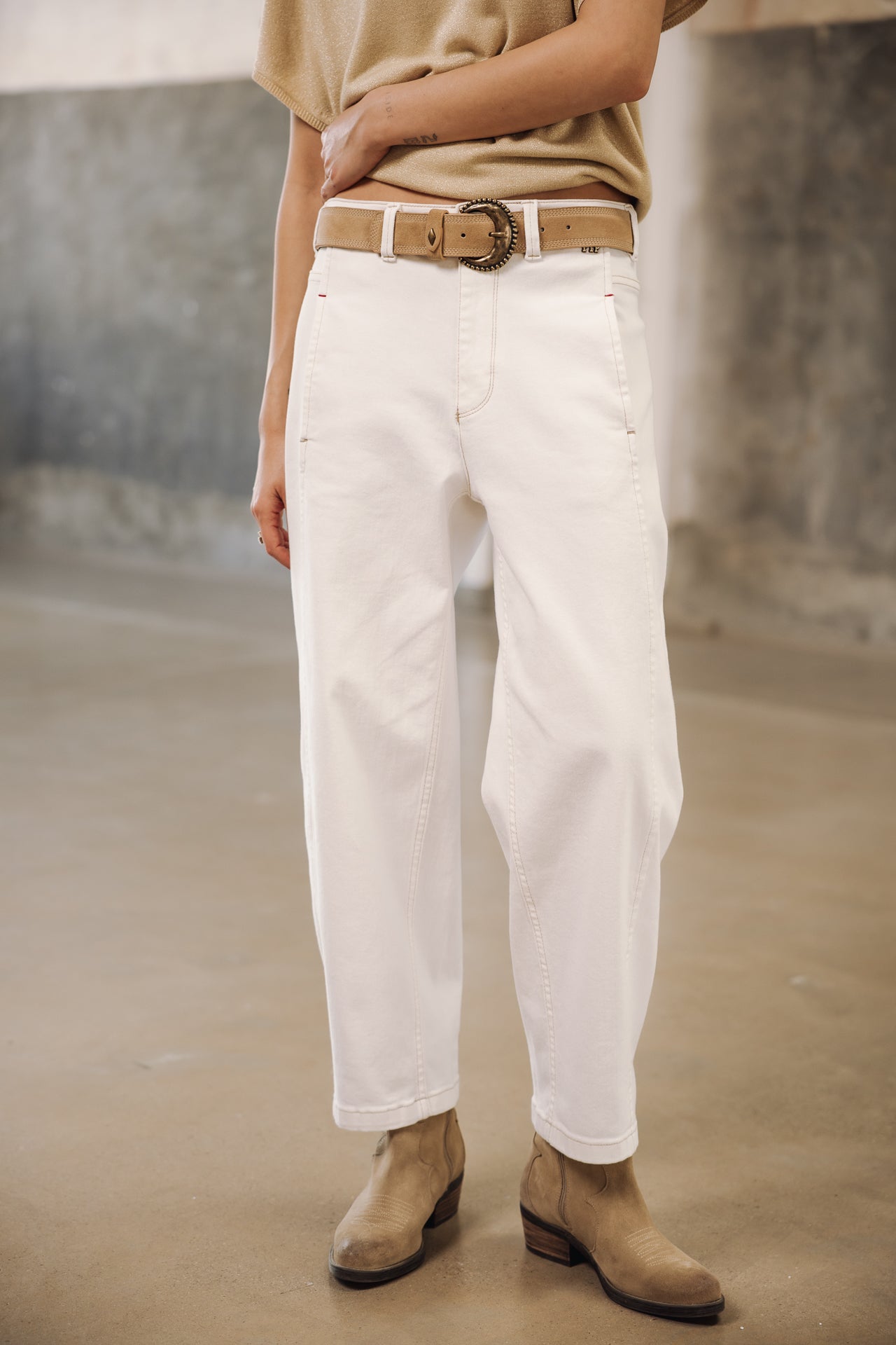 Cropped balloon pants Woman Rosalia Andalouisa off white | Freeman T. Porter