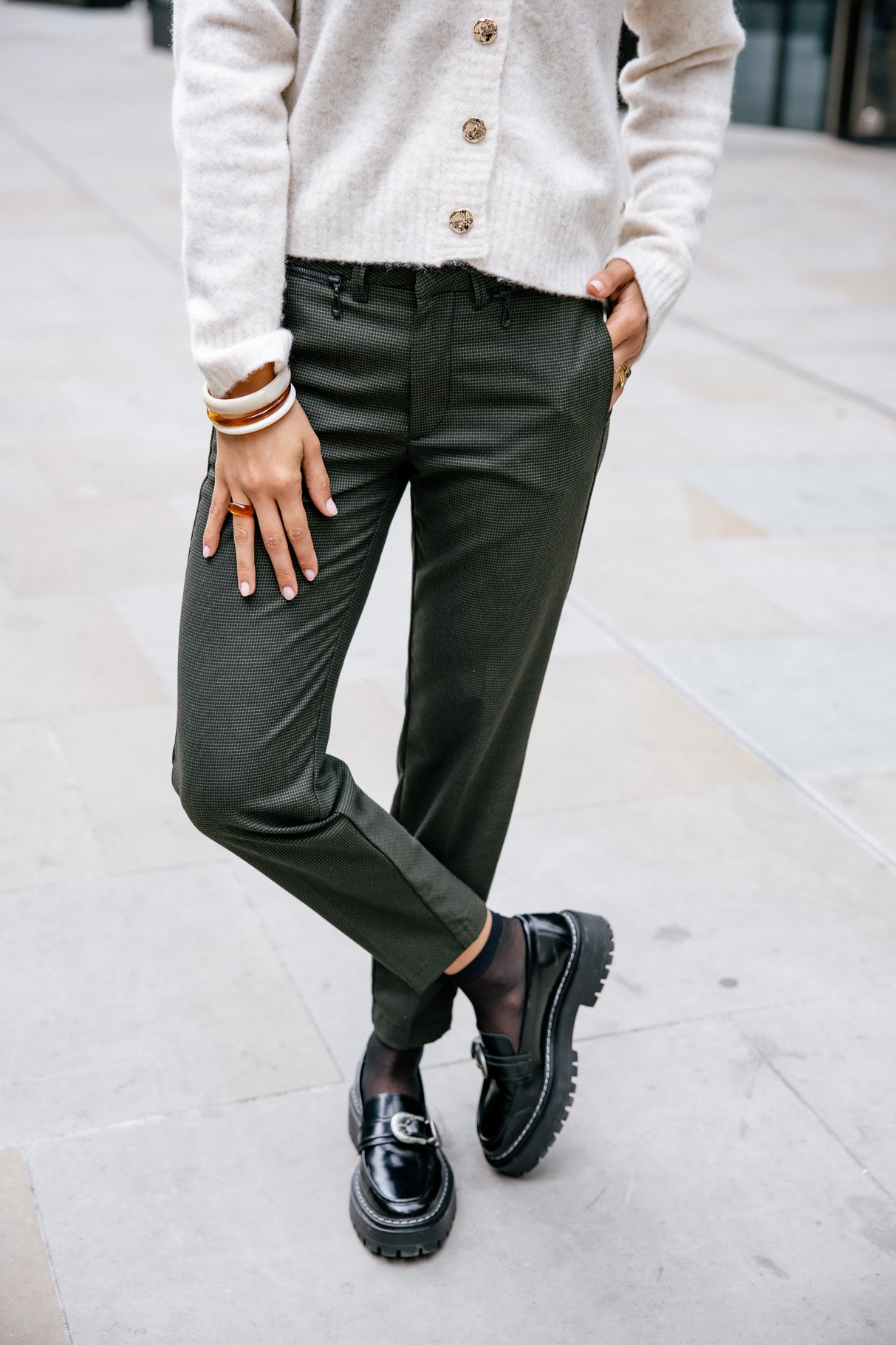 Pantalon slim Woman Willow Inception olive night | Freeman T. Porter