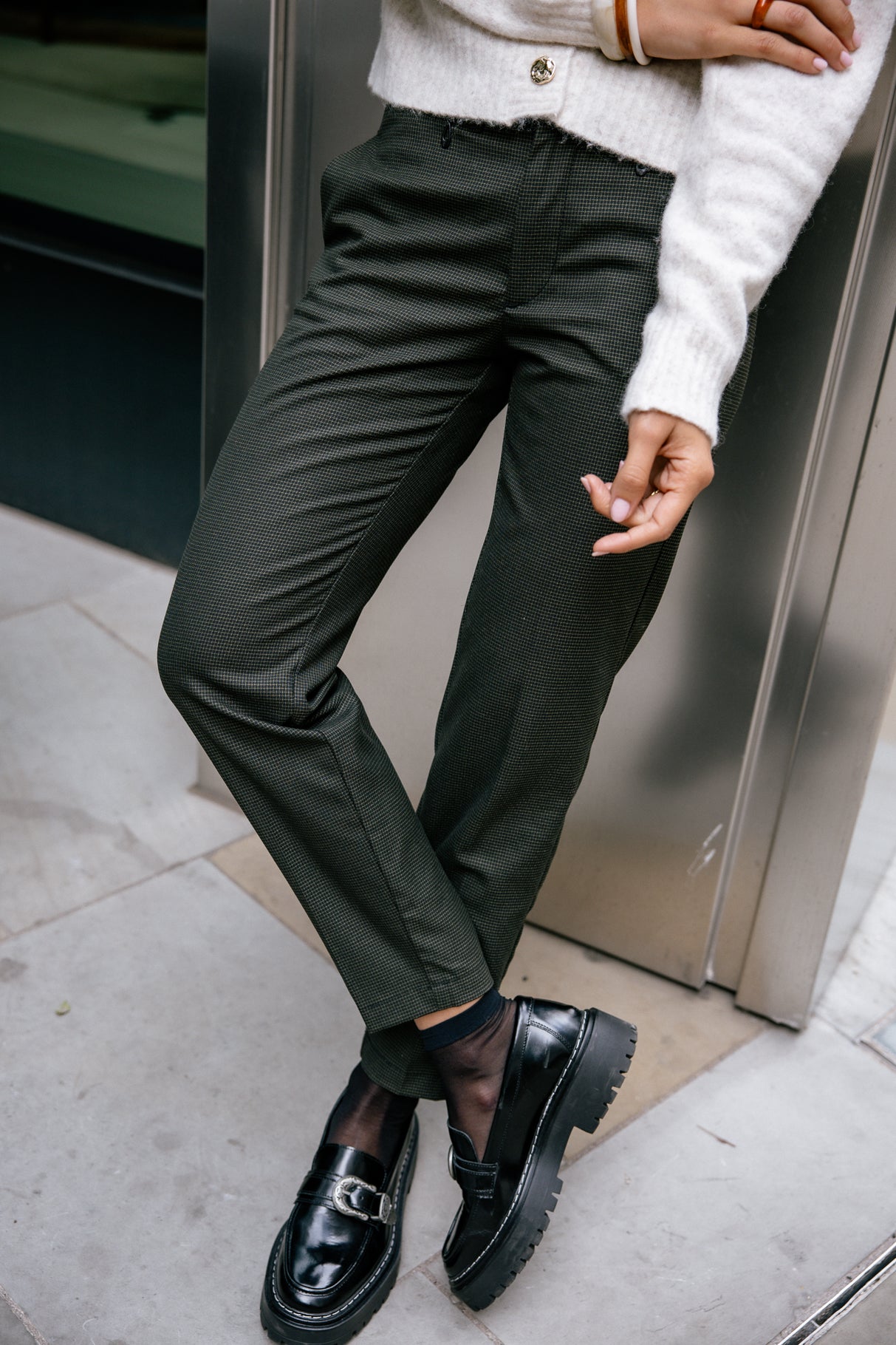 Pantalon slim Frau Willow Inception olive night | Freeman T. Porter