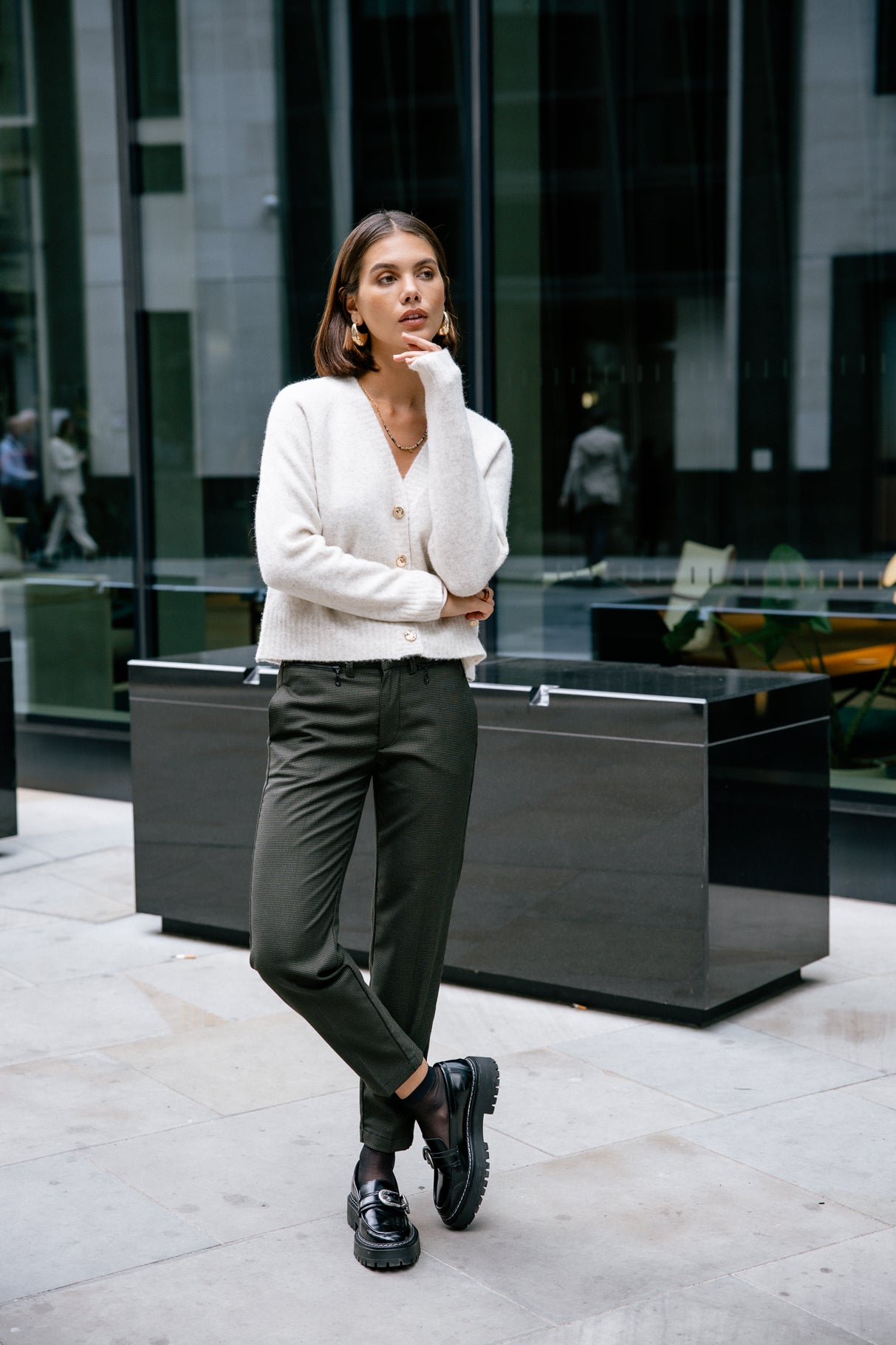Pantalon slim Frau Willow Inception olive night | Freeman T. Porter
