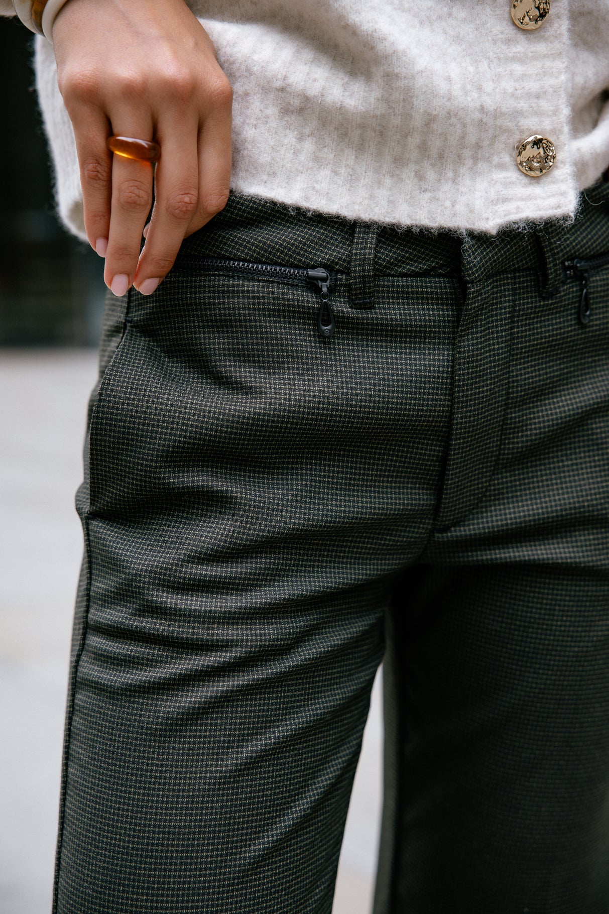 Pantalon slim Frau Willow Inception olive night | Freeman T. Porter