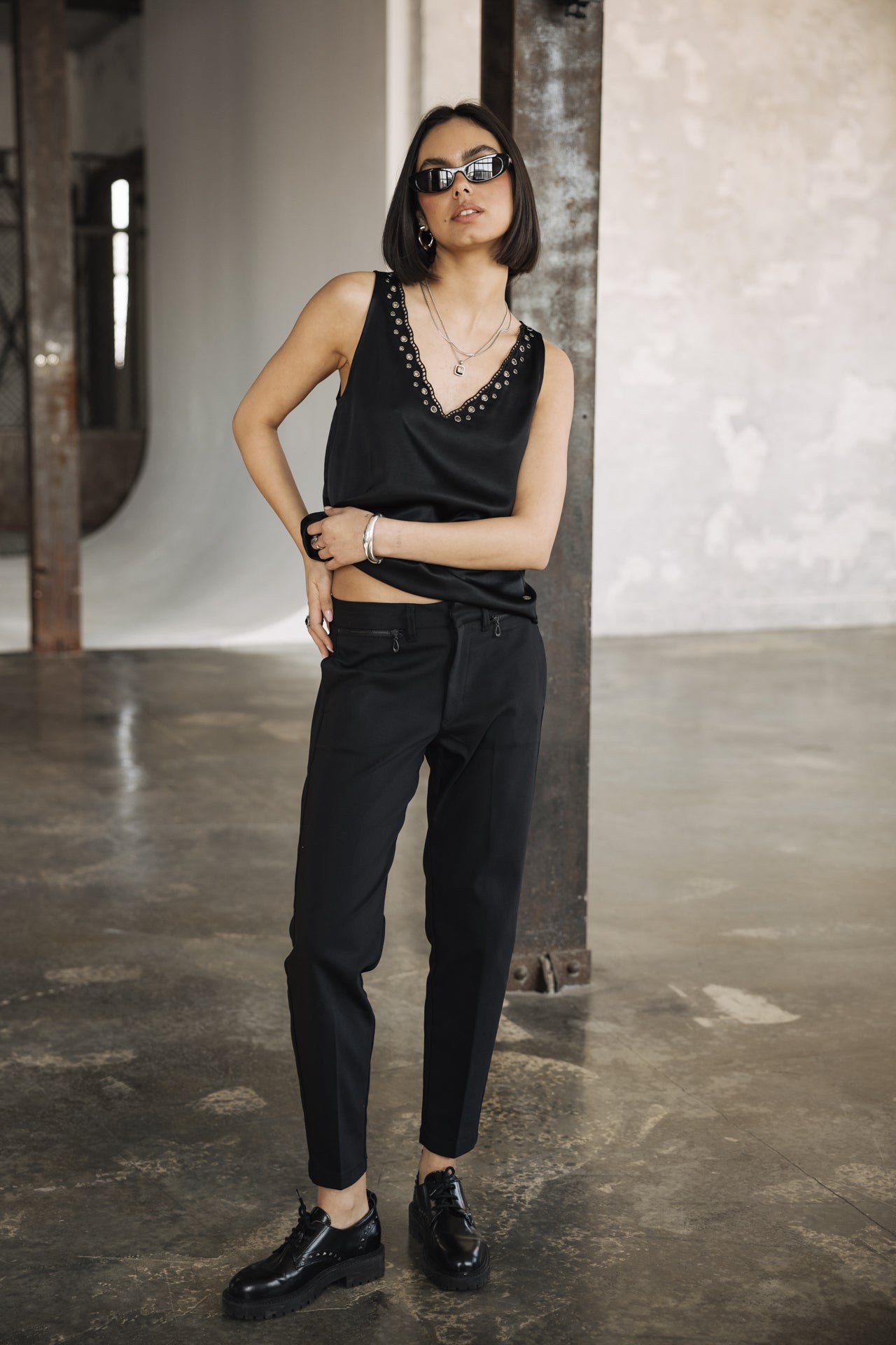 Pantalon slim Femme Willow Polyneo black | Freeman T. Porter