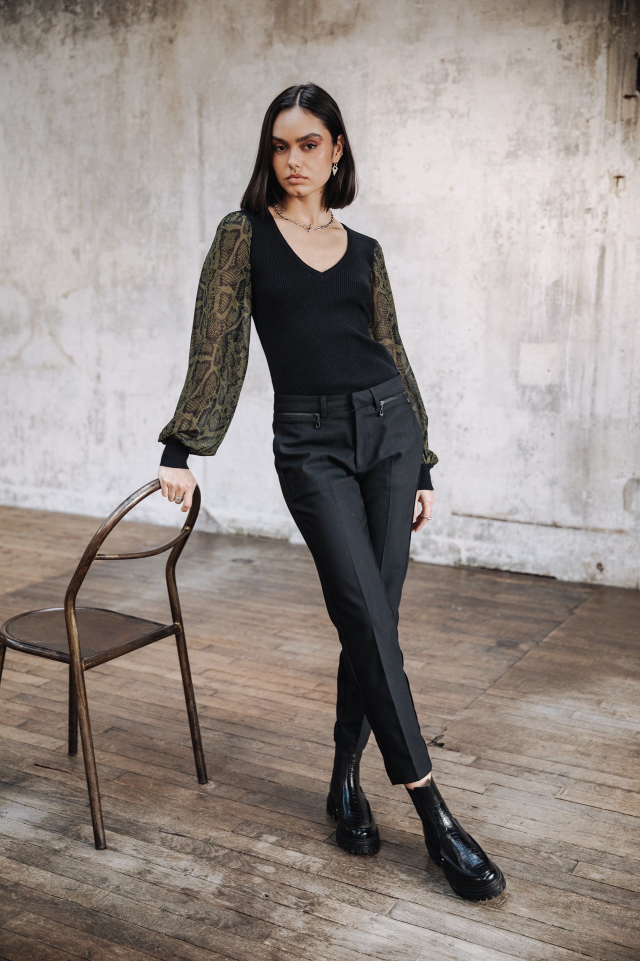 Pantalon slim Femme Willow Polyneo black | Freeman T. Porter