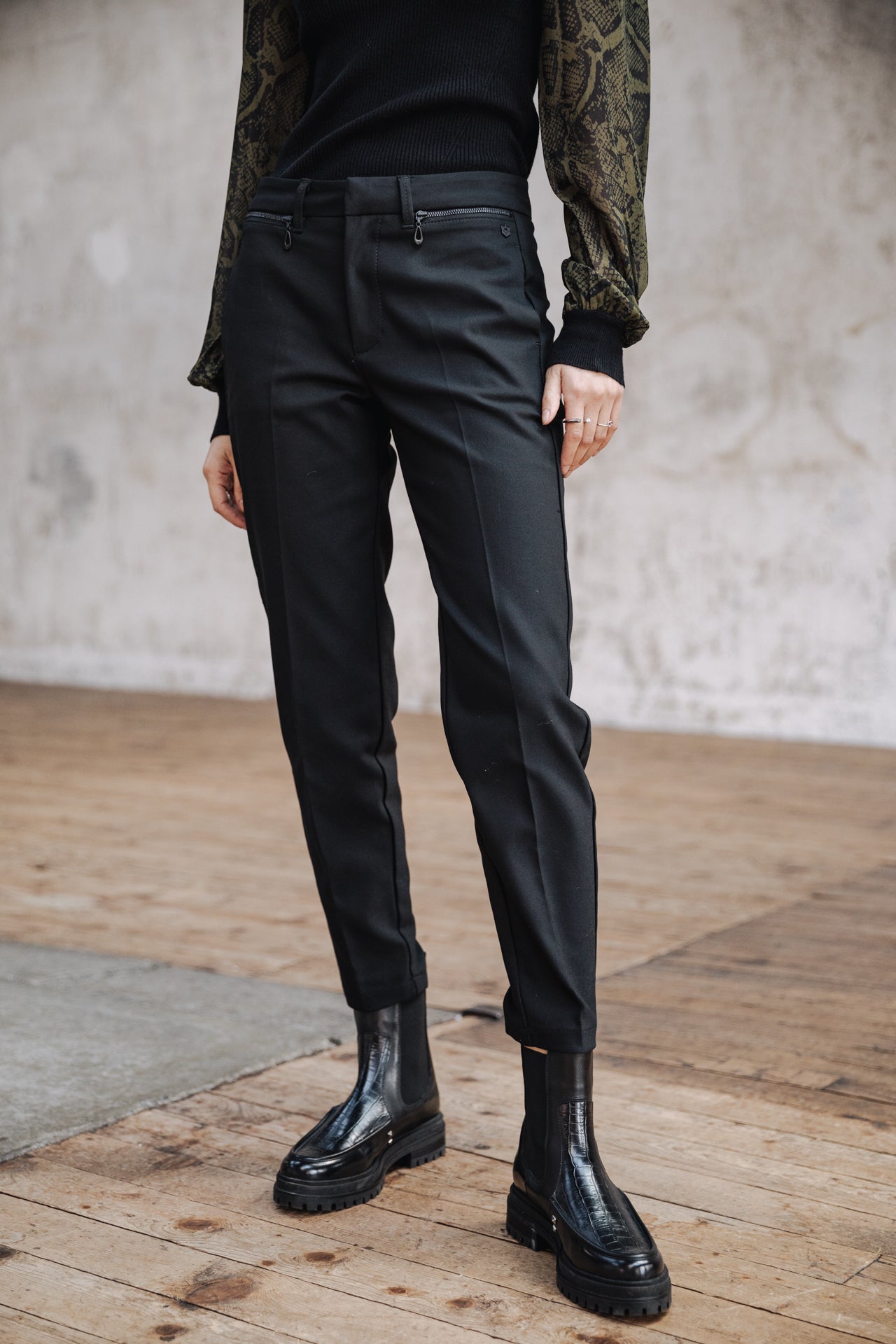 Pantalon slim Femme Willow Polyneo black | Freeman T. Porter
