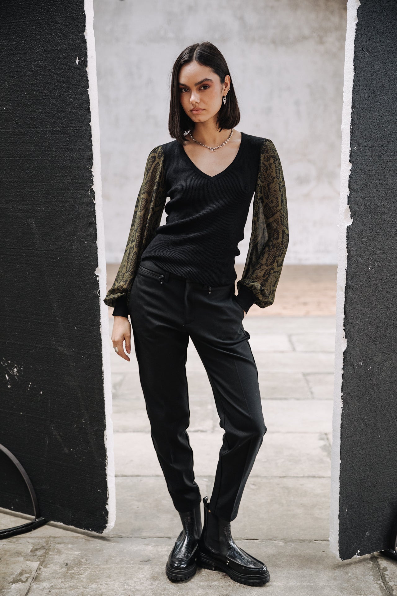 Pantalon slim Femme Willow Polyneo black | Freeman T. Porter