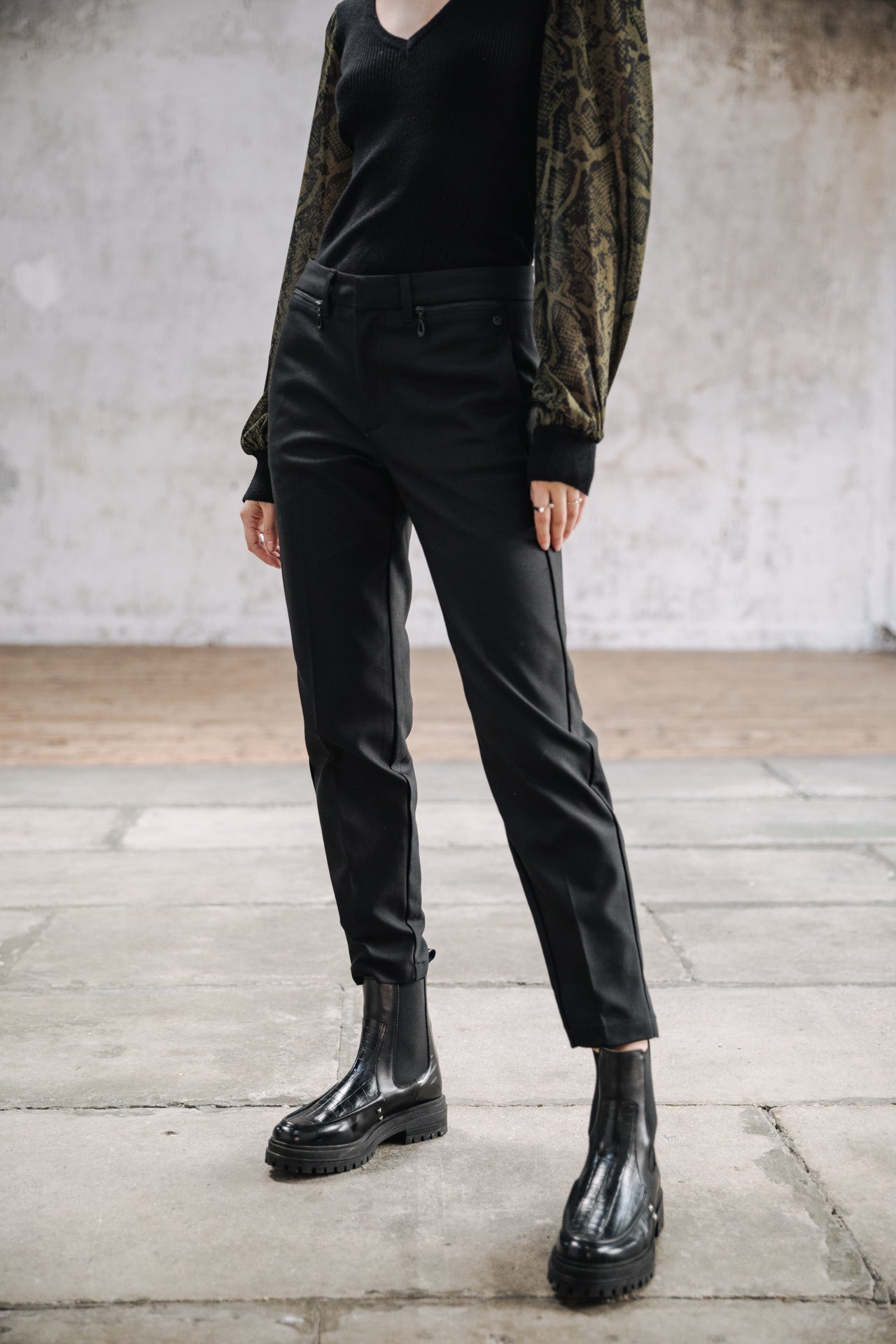 Pantalon slim Femme Willow Polyneo black | Freeman T. Porter