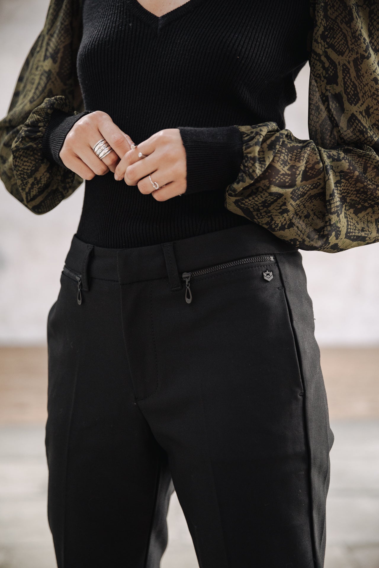 Pantalon slim Femme Willow Polyneo black | Freeman T. Porter