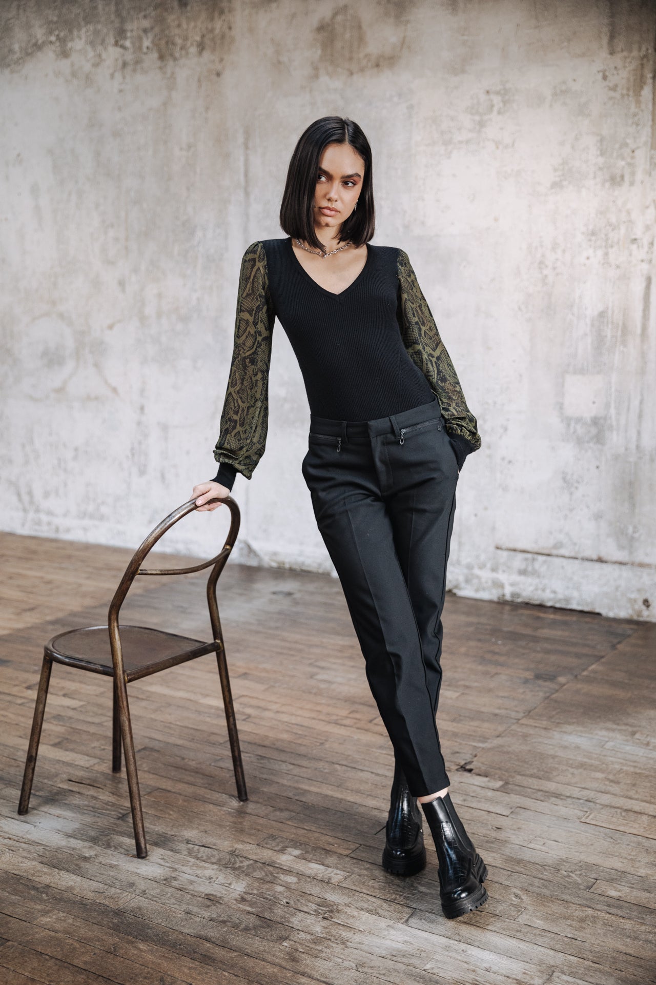 Pantalon slim Femme Willow Polyneo black | Freeman T. Porter