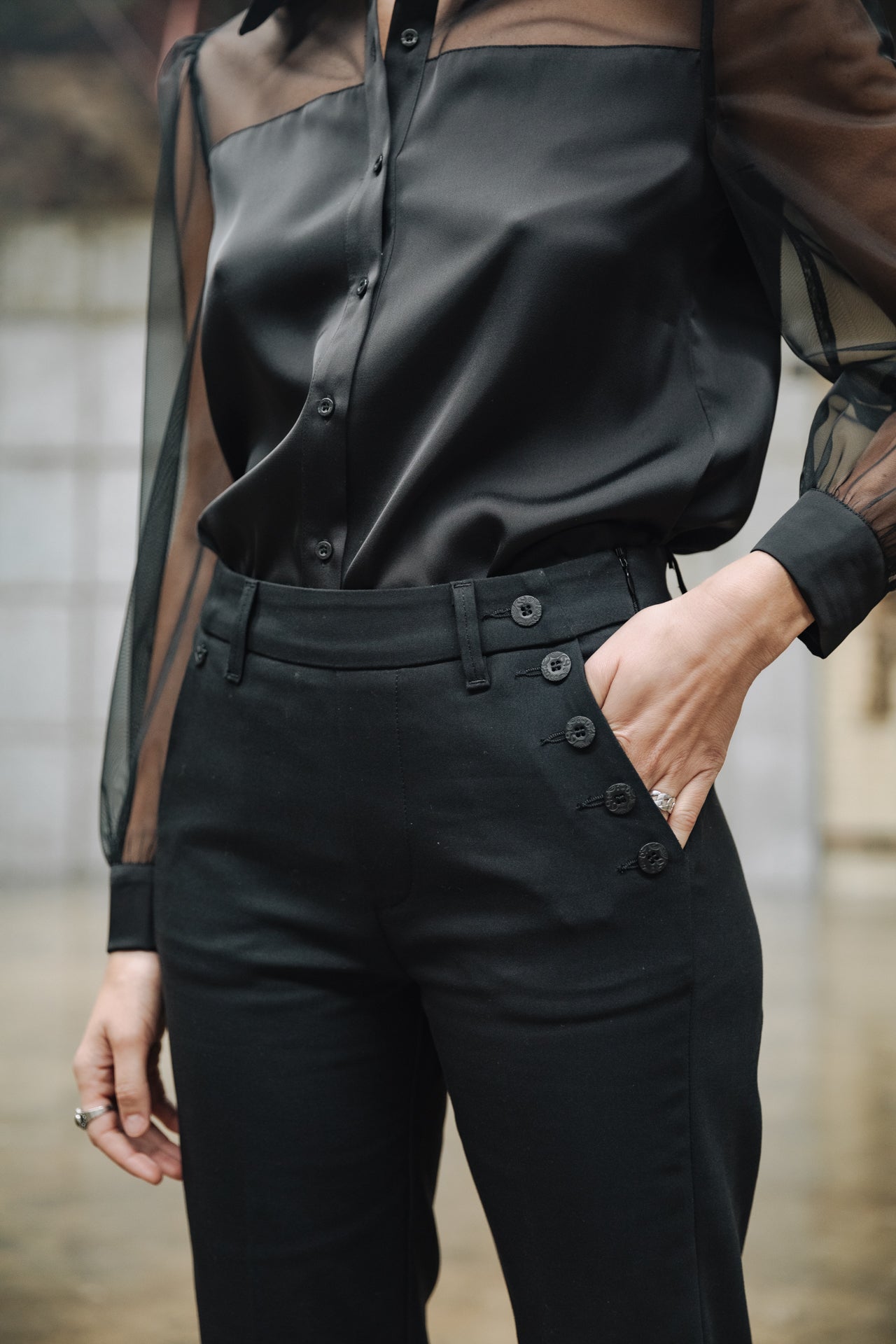 Pantalon bootcut Femme Roma Polyneo black | Freeman T. Porter