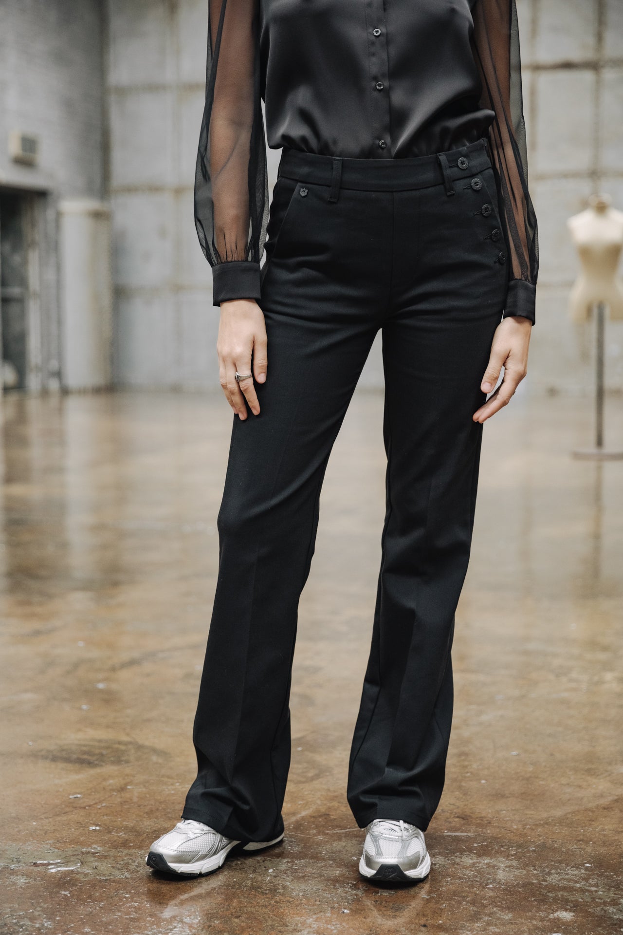 Pantalon bootcut Femme Roma Polyneo black | Freeman T. Porter