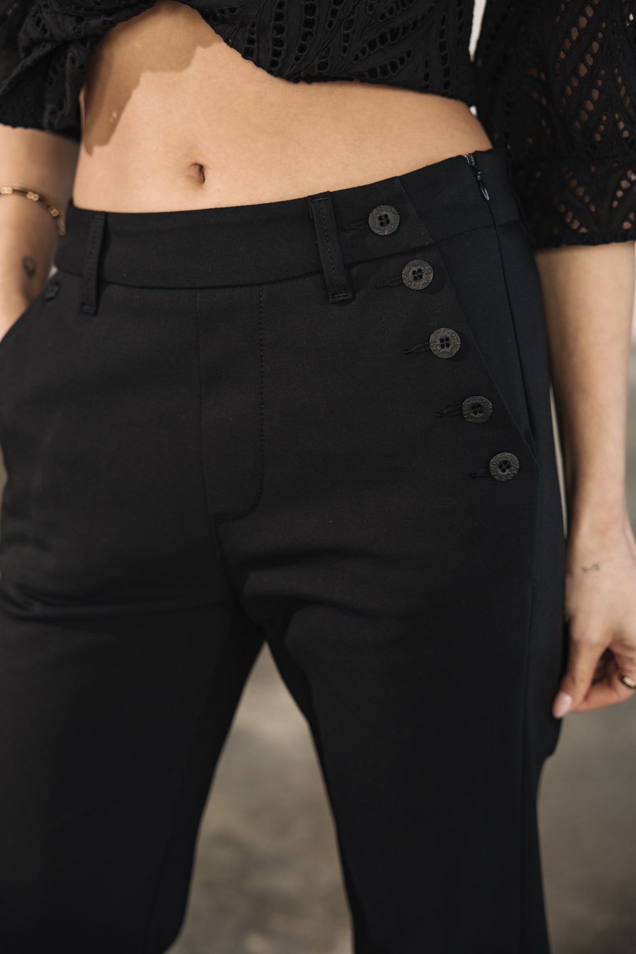 Pantalon bootcut Femme Roma Polyneo black | Freeman T. Porter