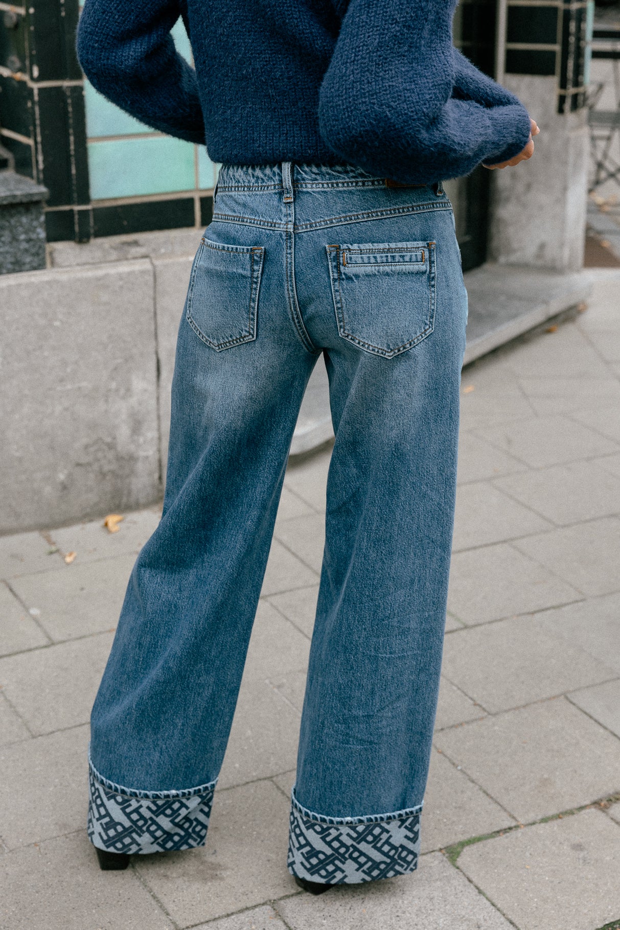 Jeans large à larges revers Femme Kate Denim magnus | Freeman T. Porter