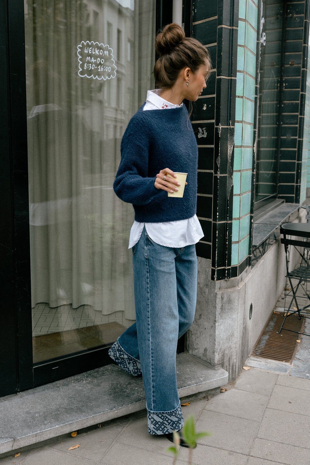 Jeans large à larges revers Femme Kate Denim magnus | Freeman T. Porter