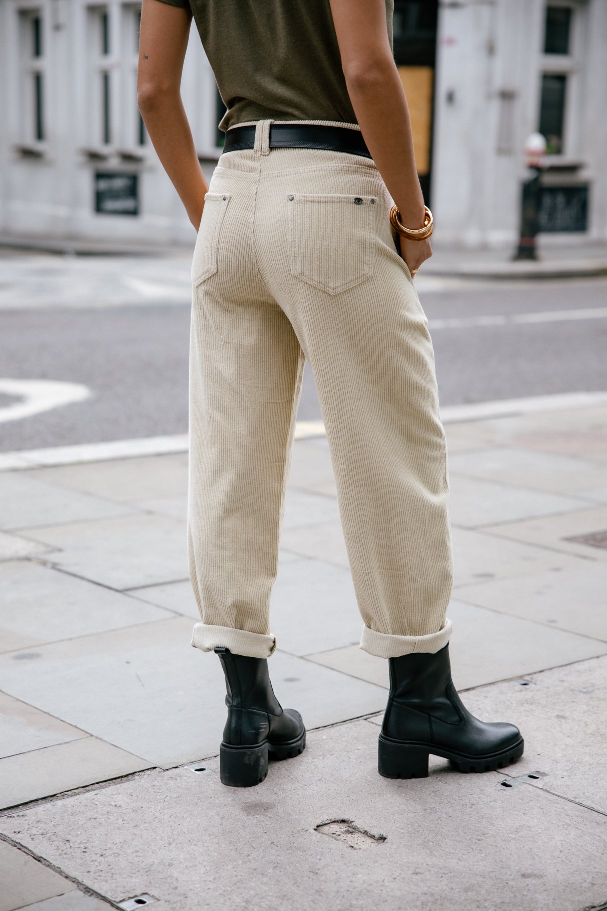 Pantalon en velours Mujer Rosalia Veluto overcast | Freeman T. Porter