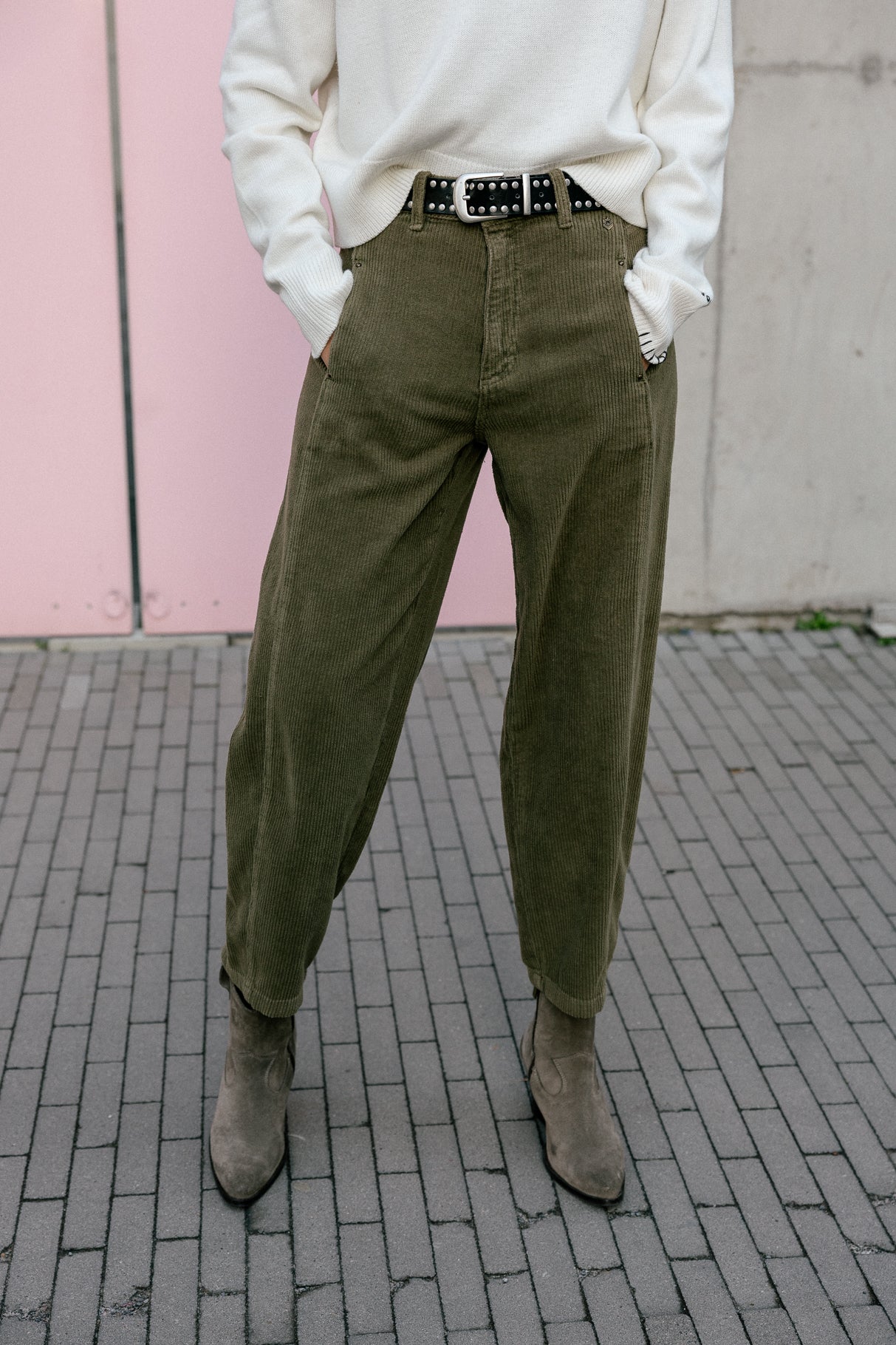 Pantalones de terciopelo Mujer Rosalia Veluto forest night | Freeman T. Porter