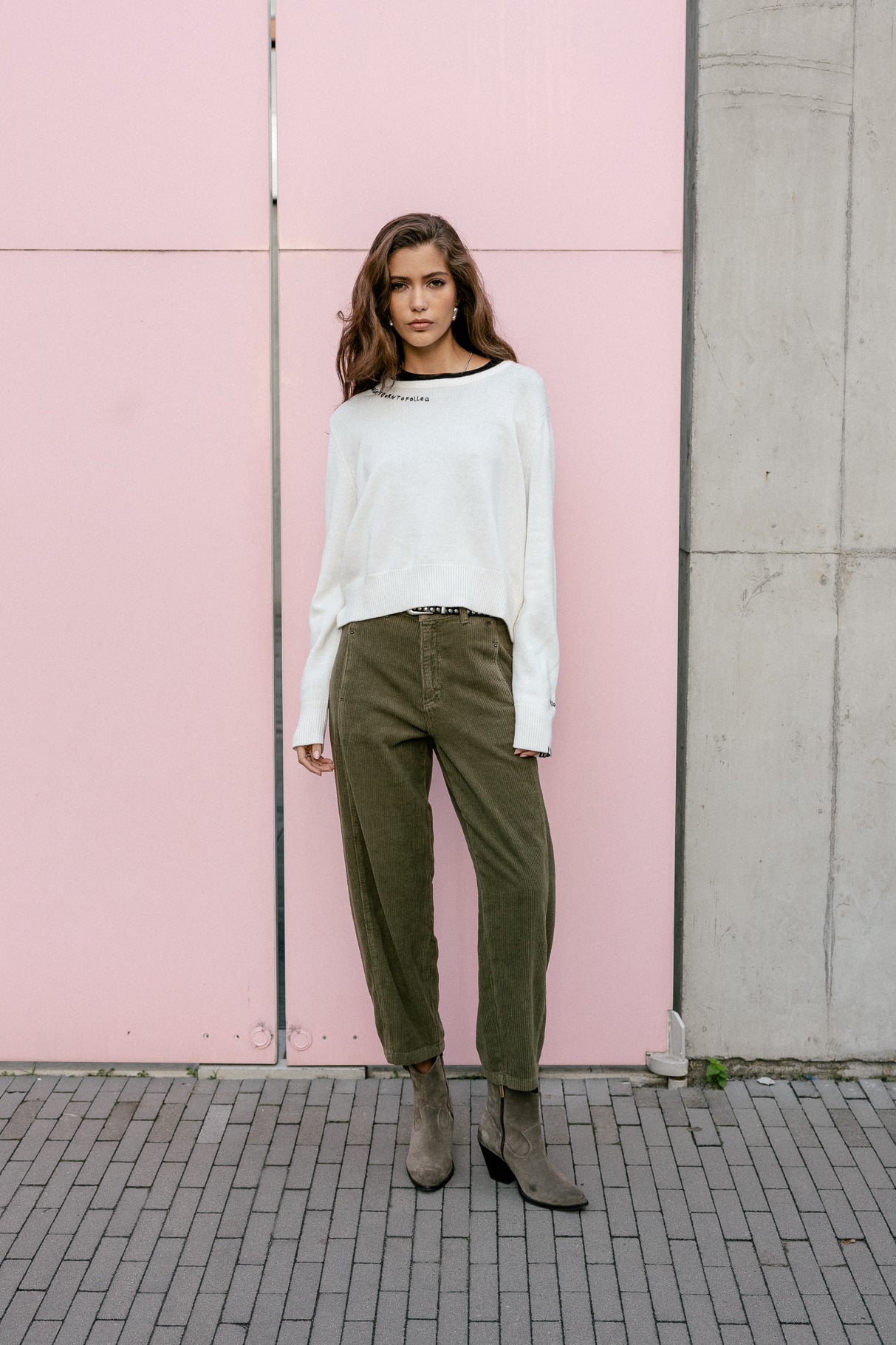 Pantalones de terciopelo Mujer Rosalia Veluto forest night | Freeman T. Porter